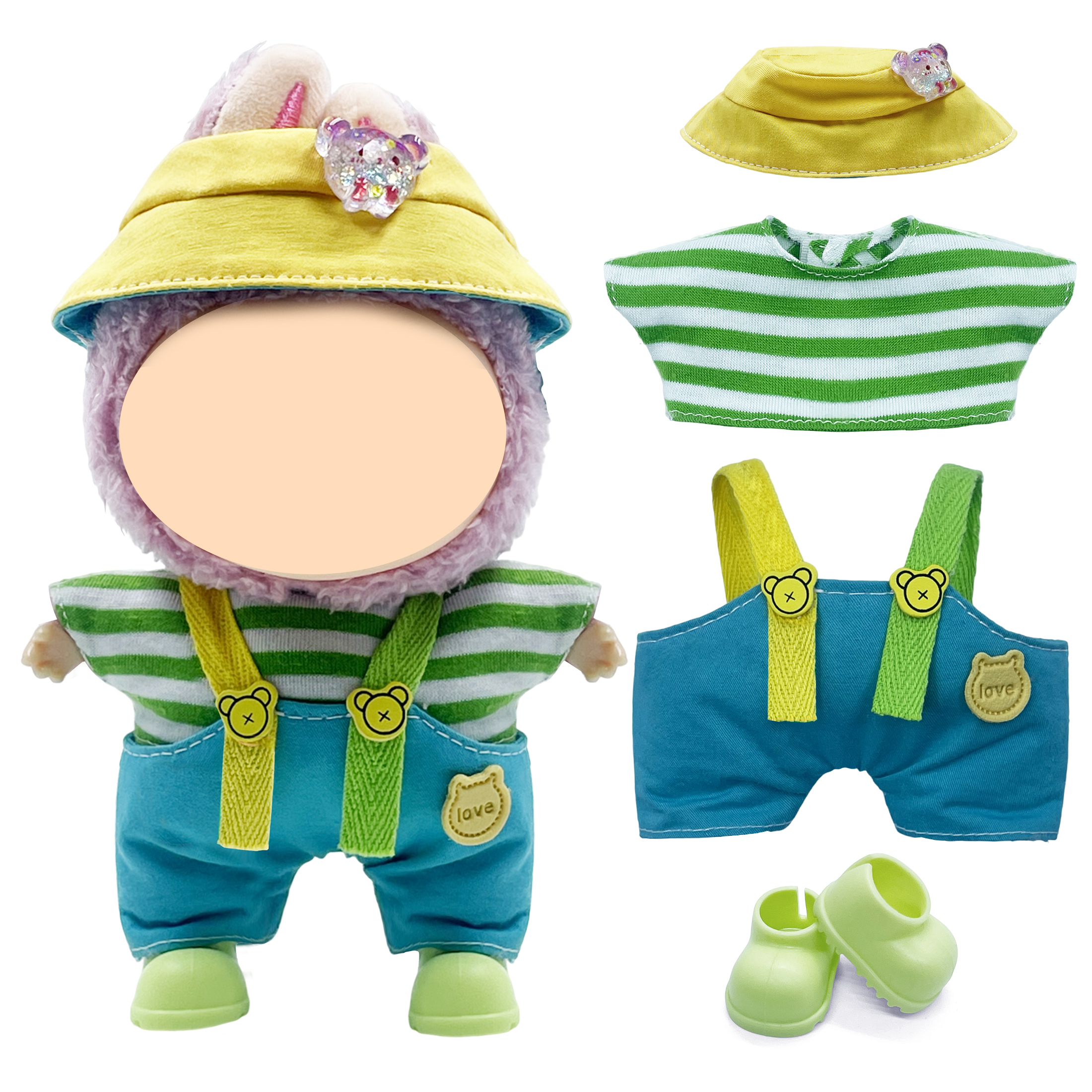 Doll toy accessories BJD Cotton doll dress-up patch Girl decoration doll dress 15-17CM Cotton doll overalls details Picture