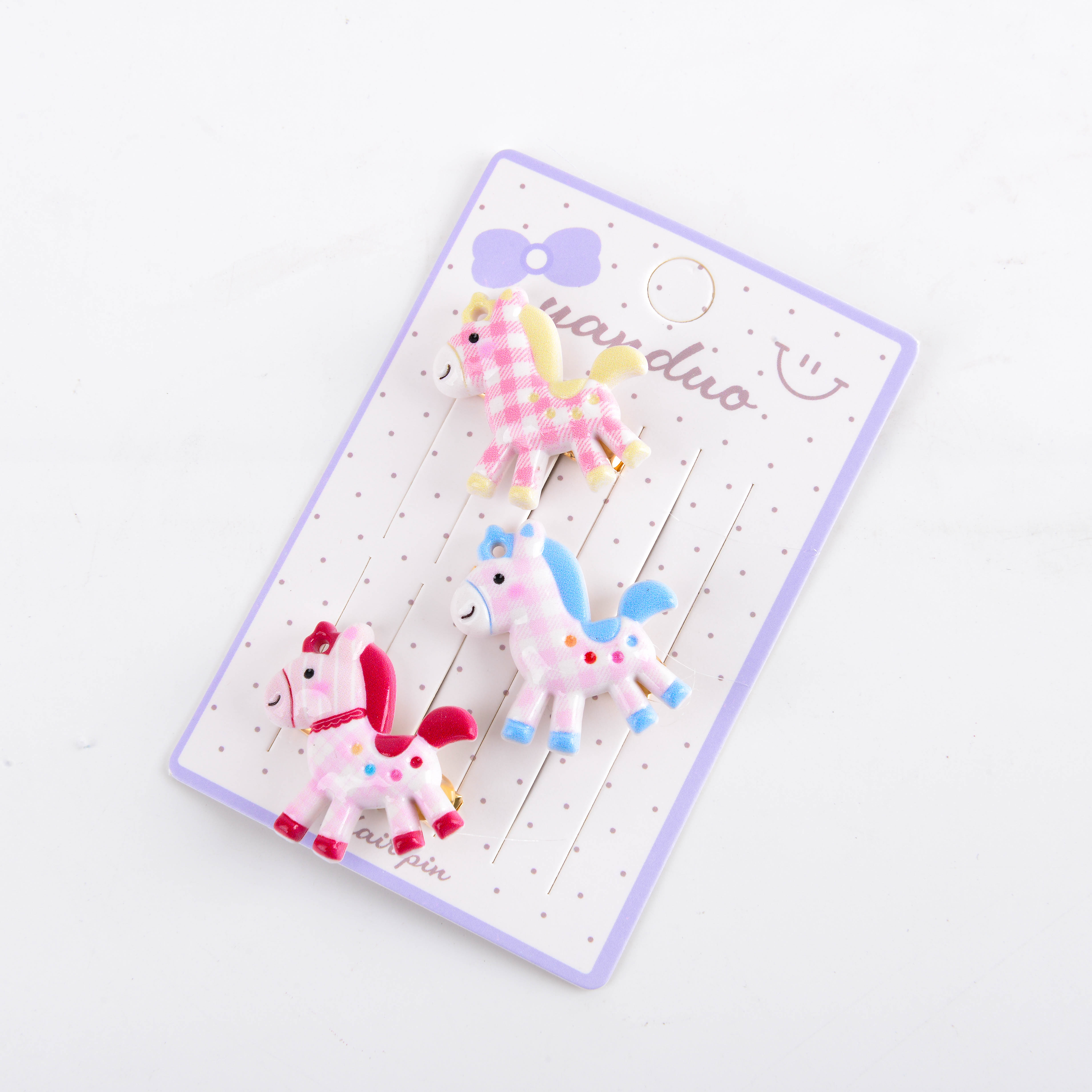 The Korean version of the children's spring edition acrylic small animal board duckbill clip parent-child version should be the duckbill clip polka dot cute rope Item Picture