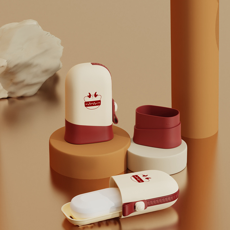 T54-TH-6241 Travel soap box, Standing draining soap box, portable cream-style soap box, student dormitory safety