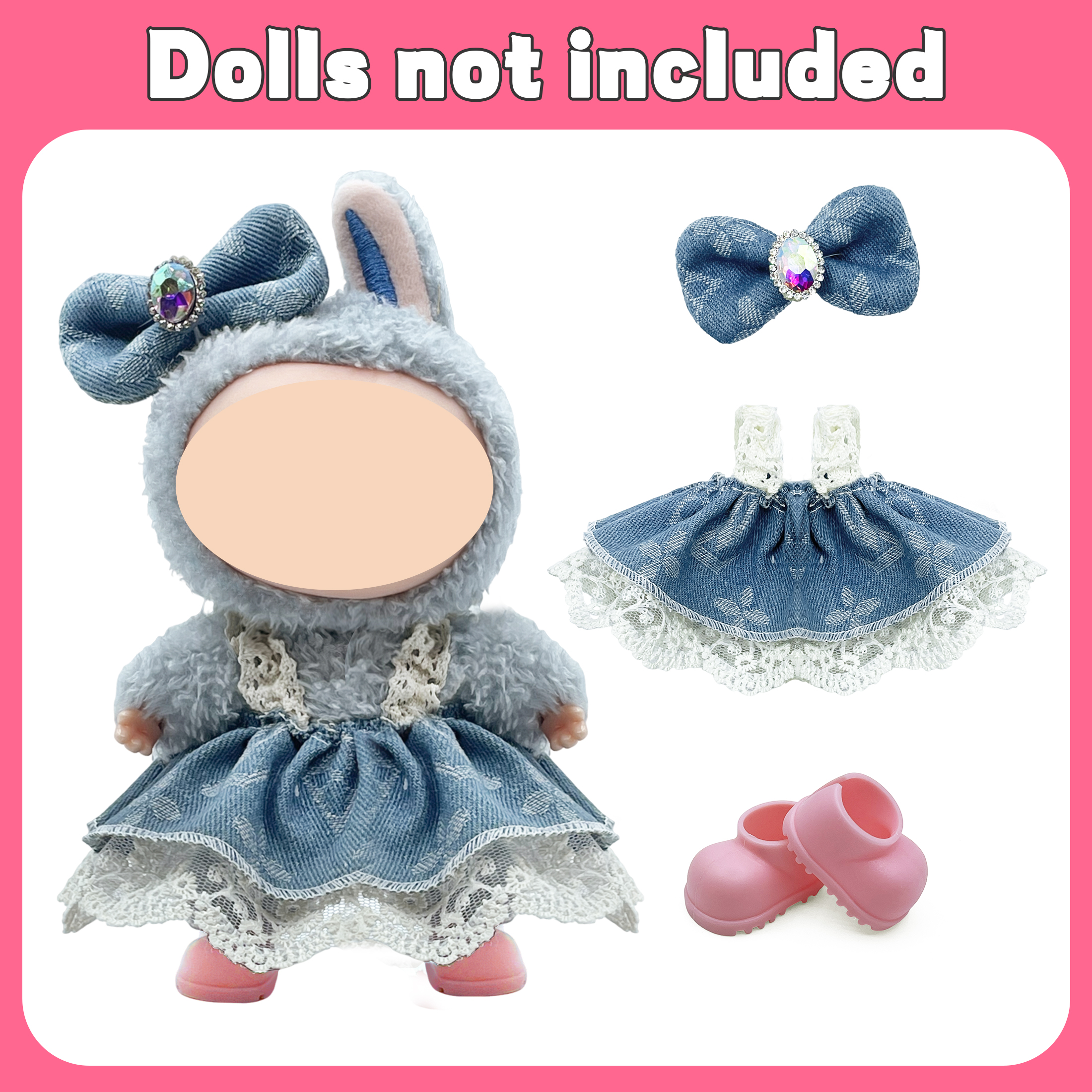 Cotton doll toy doll accessories BJD dress-up stickers Girl decoration doll clothes 15-17CM cotton doll clothes Application Scenario