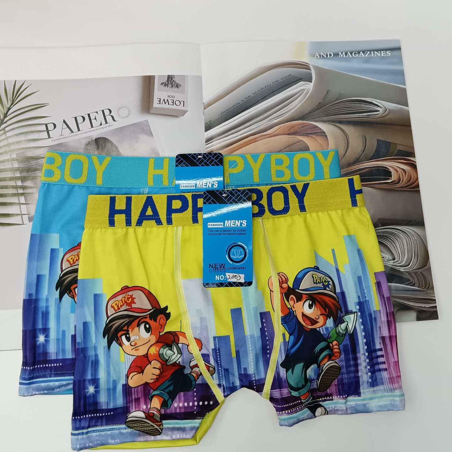 For export to South America and Africa, we offer mixed-color children's underwear for boys, milk silk-screen printed comfortable and breathable underwear for boys, and custom-made flower-patterned mixed-color flat pants for boys Item Picture