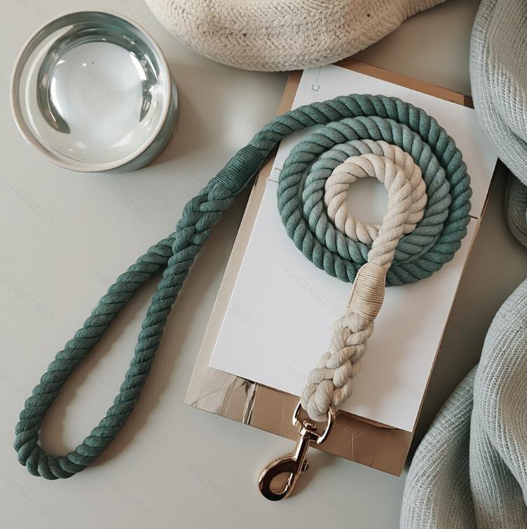 跨境货源厂家现货150*1.3CM三股绳编织牵引带宠物用品狗链狗绳详情6