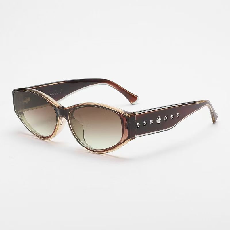新款女士猫眼墨镜带钻镜腿时尚百搭太阳镜潮高级感防紫外线墨镜细节图