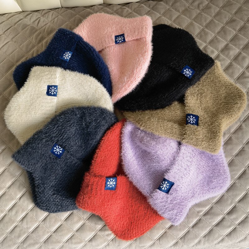 Outdoor warm knitted hat, winter woolen ear protection hat, men's and women's autumn and winter hat, elastic thickened windproof hat, cycling hat