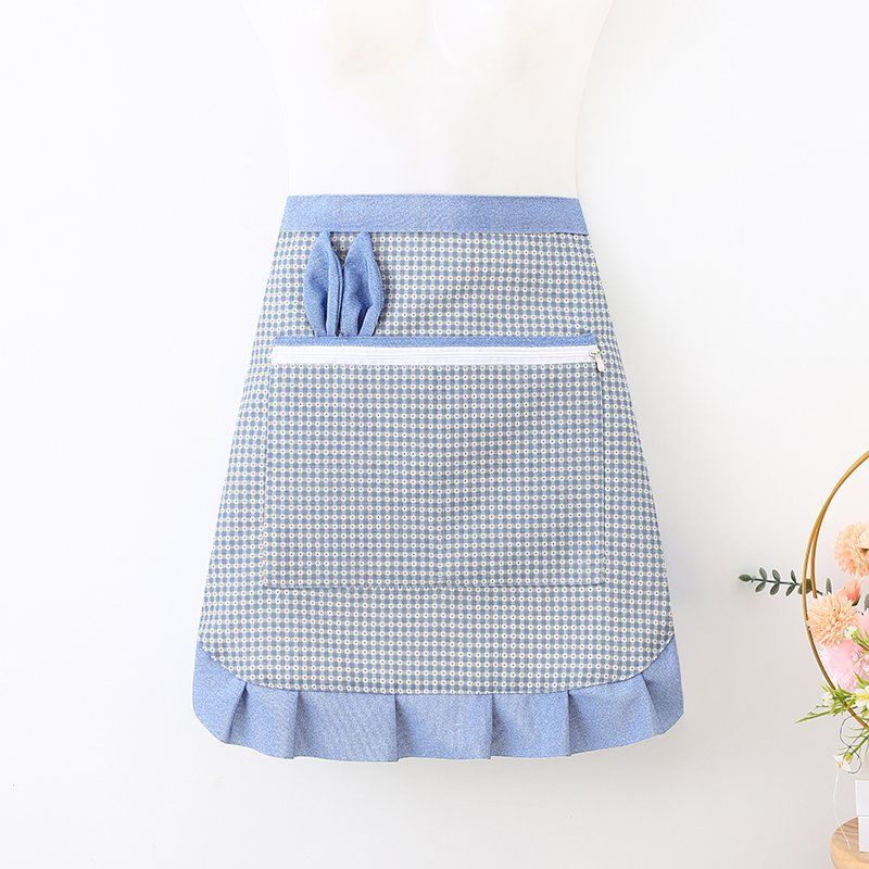 New canvas half-length apron for kitchen, home cooking, dust-proof and stain-proof waist wrap, home dining, wear-resistant, dirt-resistant, breathable and cute work clothes for women detail image 15