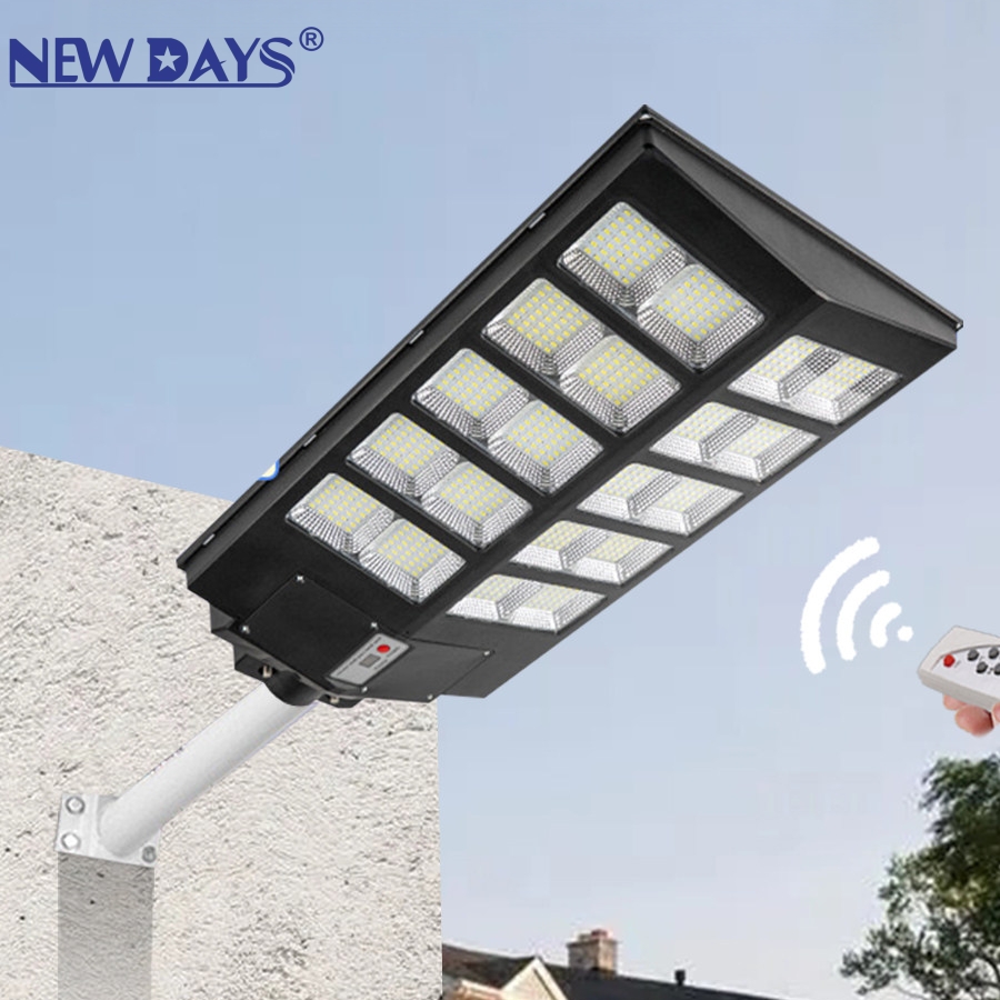NEWDAYS brand cross-border new LED solar street lamps, home courtyard outdoor high-brightness emergency lighting lamps, waterproof and dustproof human body sensor floodlights Item Picture