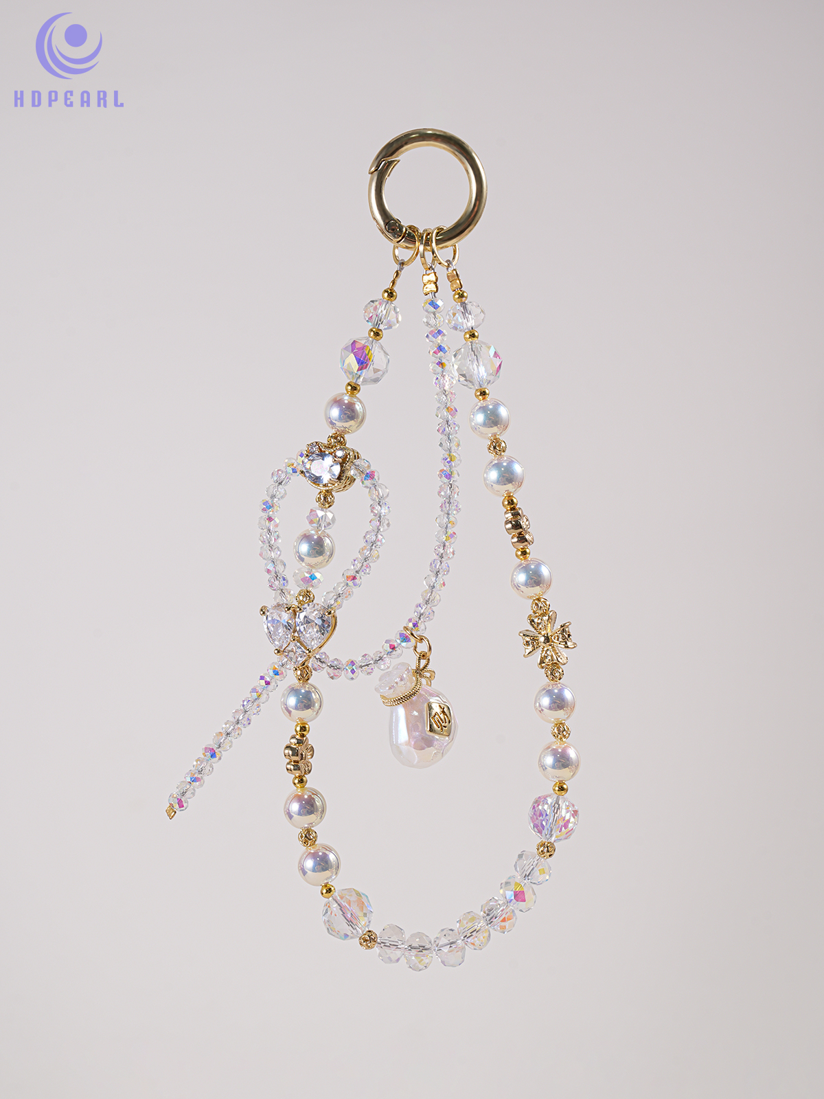 小巧串珠温柔小挂饰 清新风钥匙扣 随身挂件浪漫感小配饰细节图