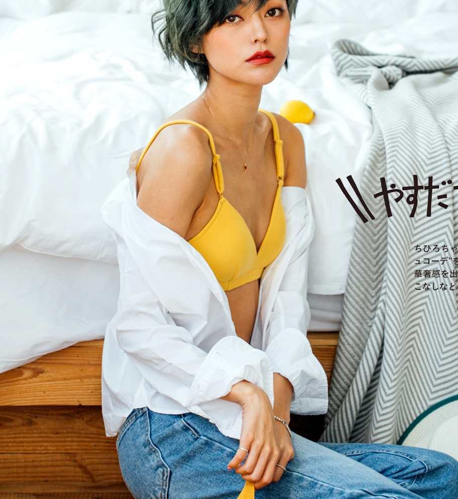 Clearance of surplus goods from foreign trade inventory for export to Europe and America. South American threaded French triangular cup underwear, thin, tight-fitting, bras with breast pads and sexy halter bras for women Specification drawing