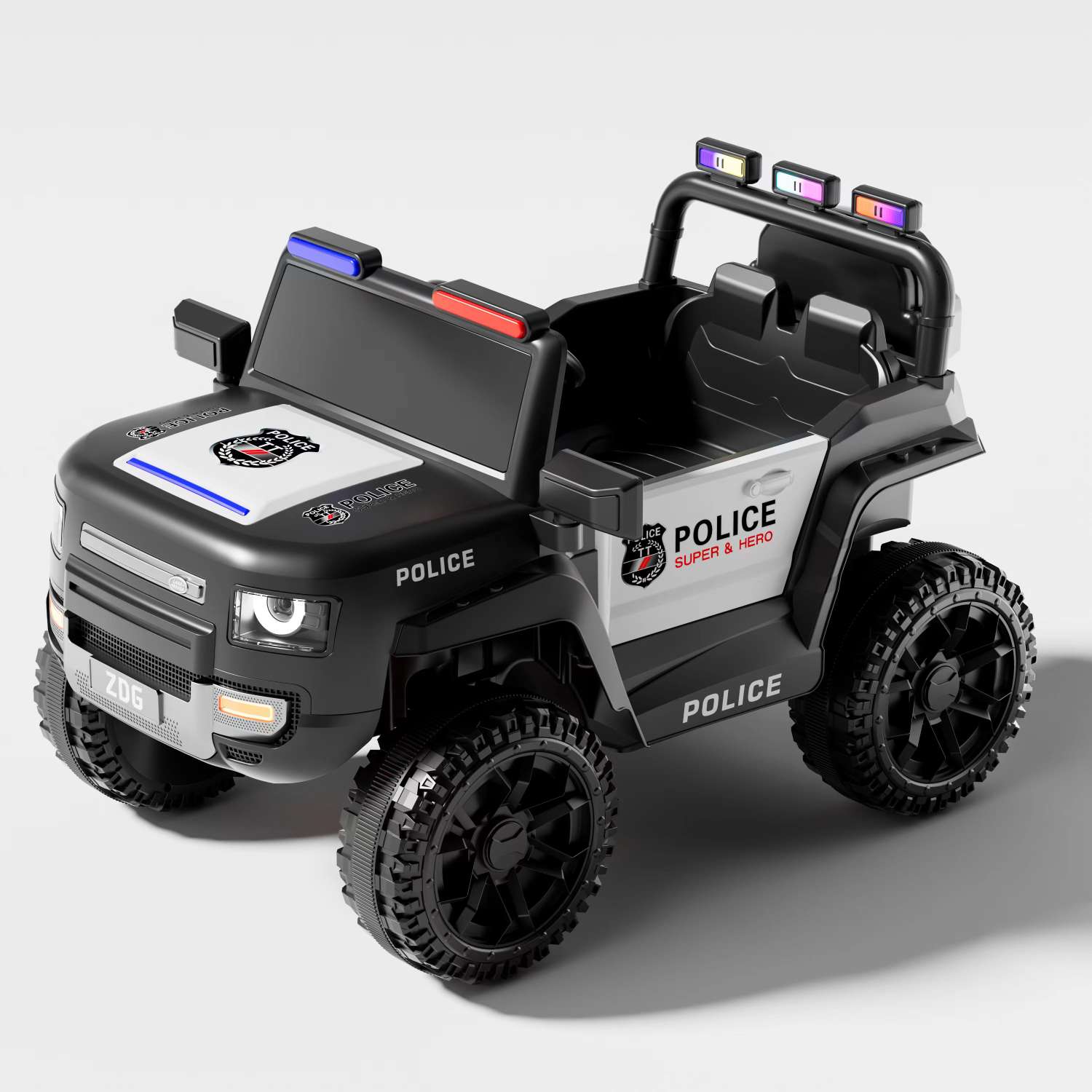 LT- ZDG-005电动系列，融合了警车版本，炫酷版本，炫酷灯光，音乐，早教，大轮胎，双驱，四驱动力可选择，乐童主推