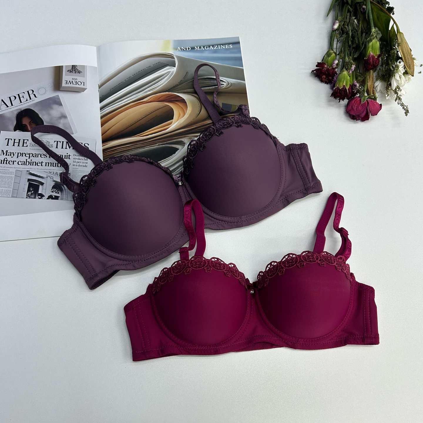 Export of women's bras to Europe, America, the Middle East and South America, women's underwear with underwire, sexy gathering women's underwear, large breast top collection accessory breast adjustable lace bra order style women's bras Item Picture