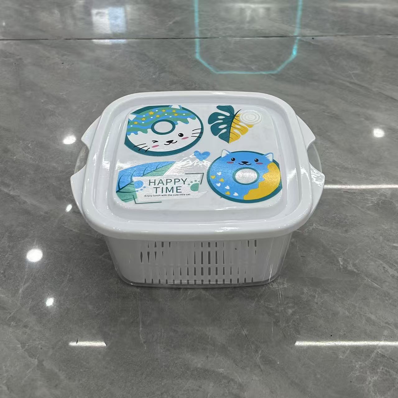 علبة صناديق من البلاستيك الشفاف في المطابخ التي تحتوي على الأسفلت المختوم Item Picture
