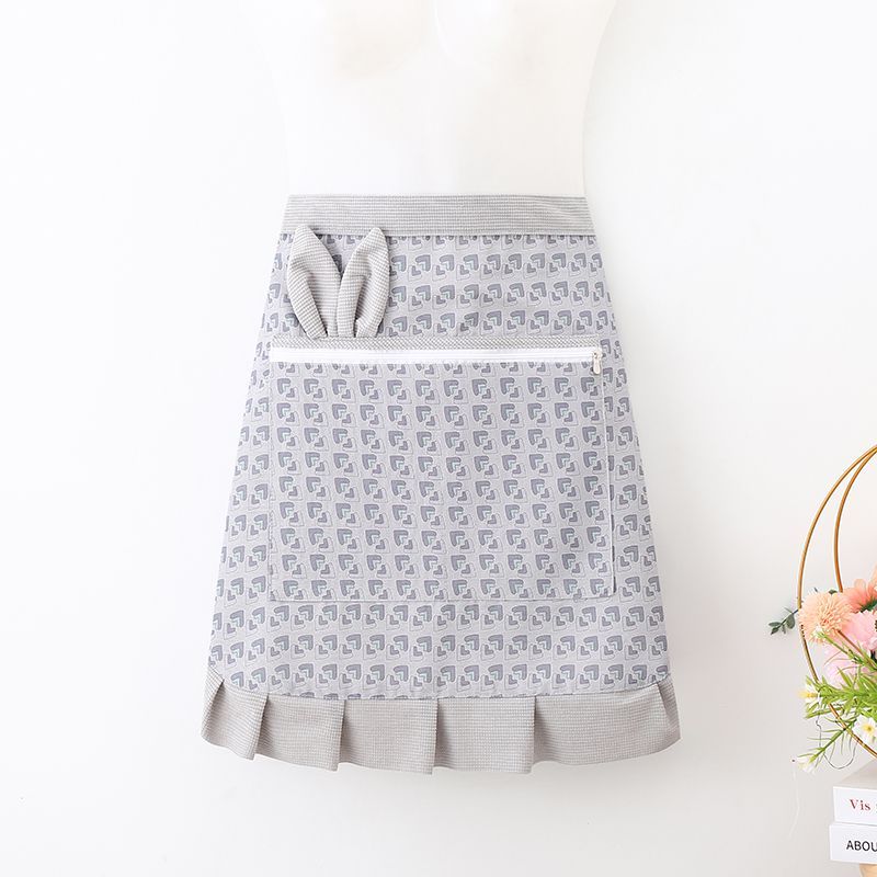 A new stylish canvas half-length apron for kitchen and home cooking, dust-proof, stain-resistant and wear-resistant, specially designed half-length work uniform for the catering industry