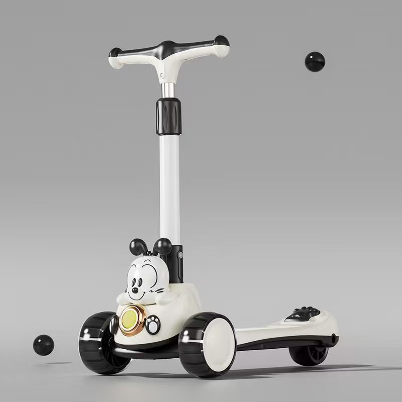 新款儿童滑板车系列，音乐，灯光，一键折叠，三档调节高度，铝合金车把，闪光宽48大轮，前后轮闪光。