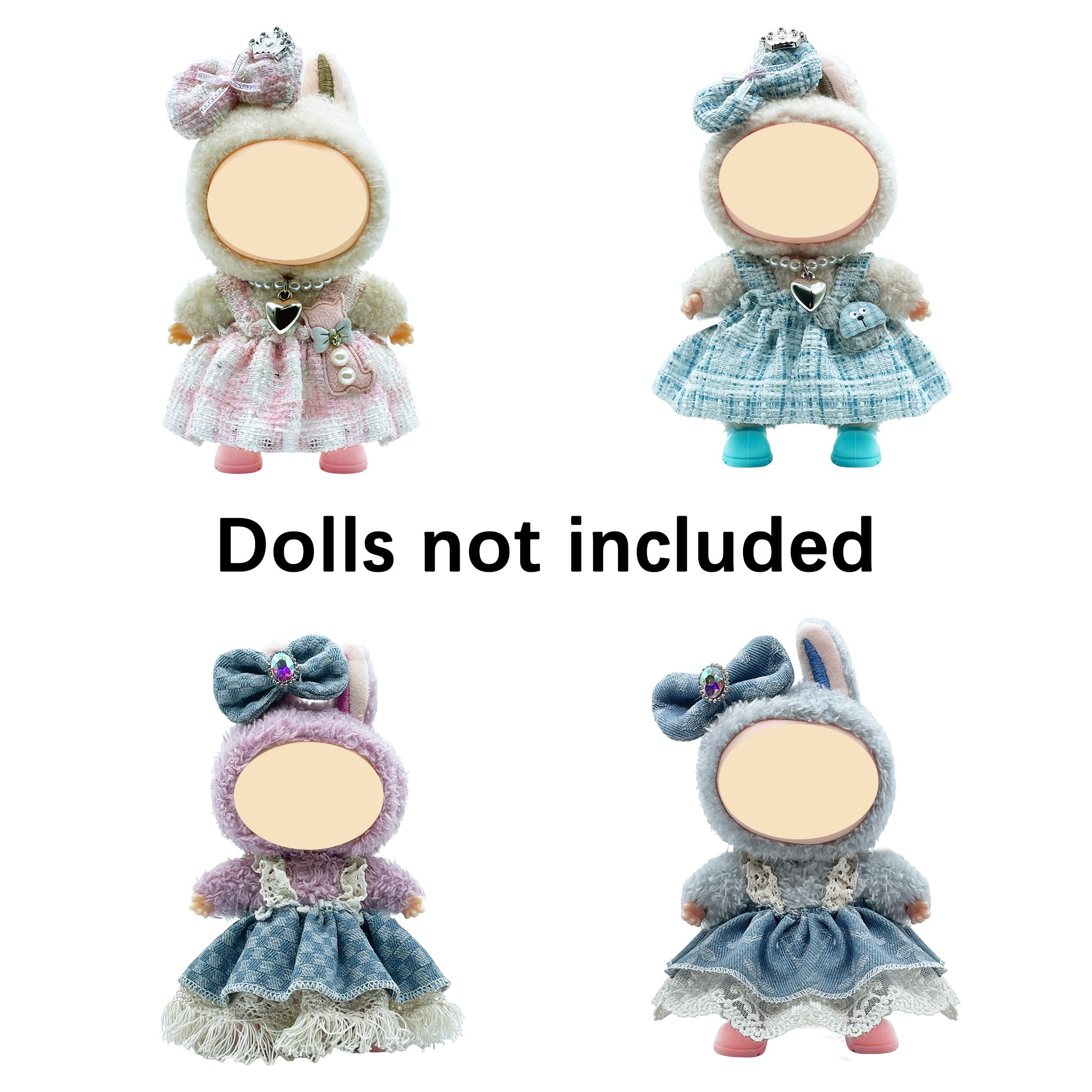 棉花娃娃玩具娃娃配件BJD换装贴少女装饰娃衣15-17CM棉花娃娃衣服