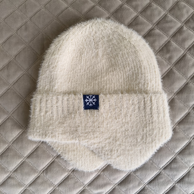 Outdoor warm knitted hat, winter woolen ear protection hat, men's and women's autumn and winter hat, elastic thickened windproof hat, cycling hat Specification image