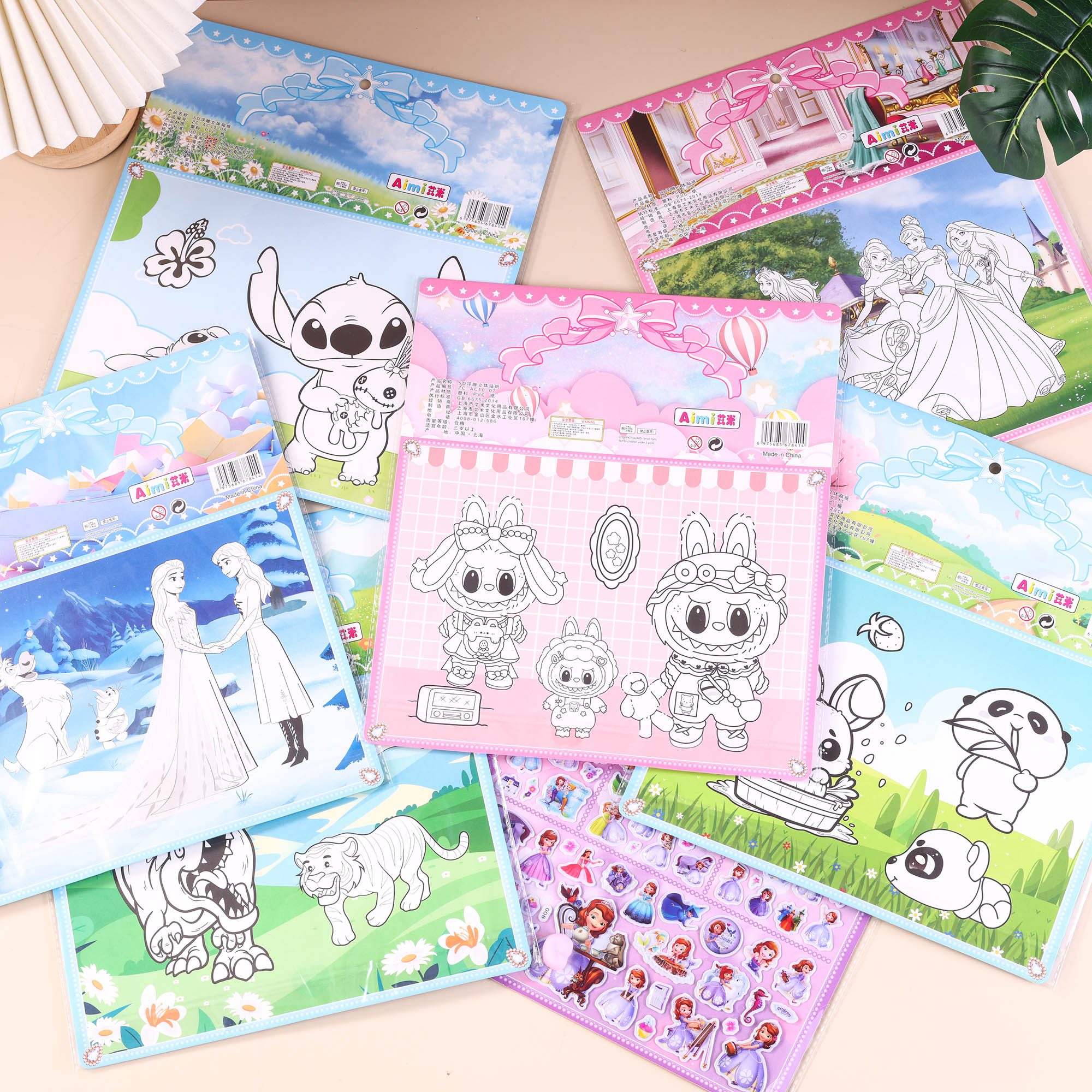 贴纸/造景贴纸/烫金立体贴纸/钻石贴纸/双层立体泡泡贴白底实物图