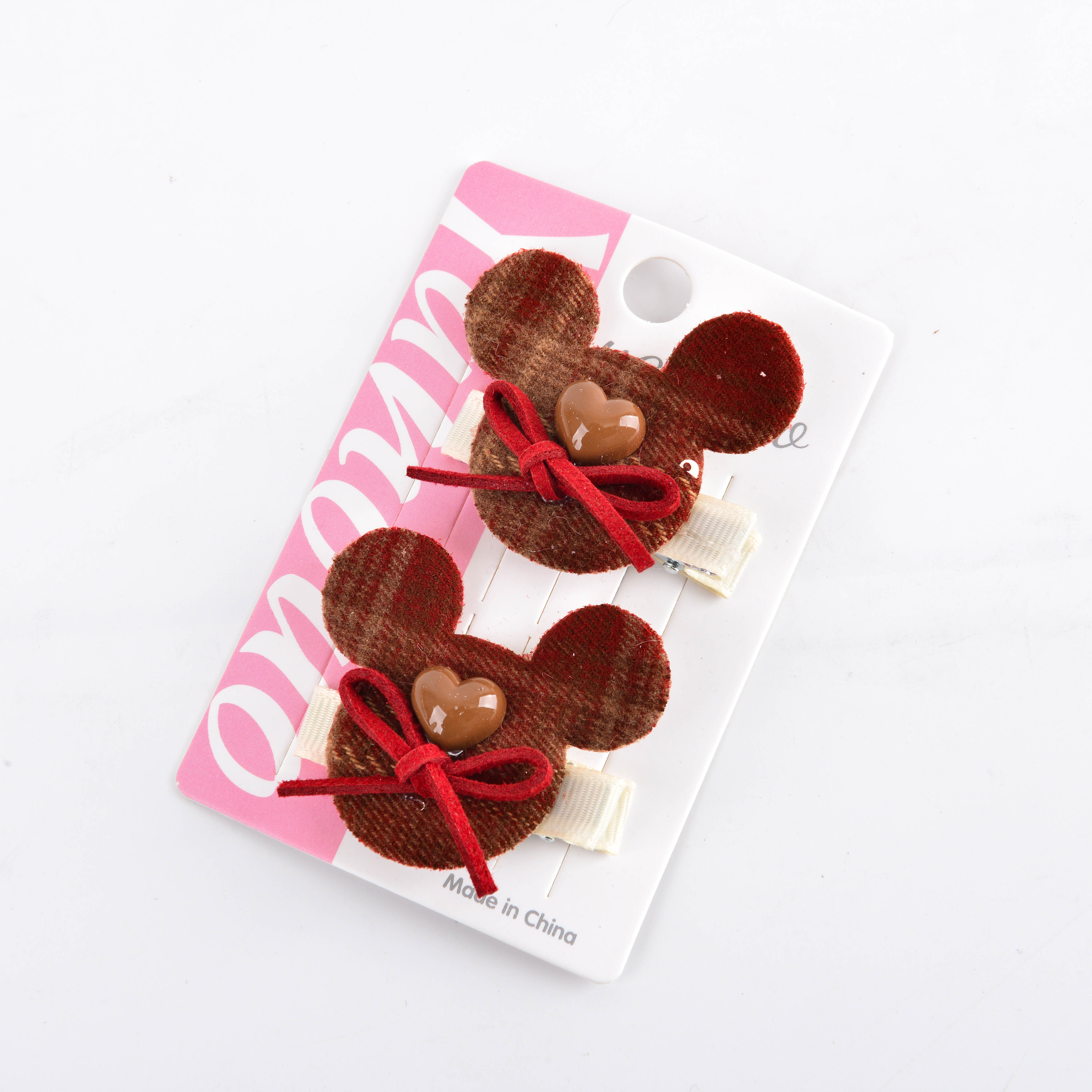 New sweet velvet bow heart-shaped button children's hair clip, Korean style, versatile, little girl hair tie, hair tie details Picture