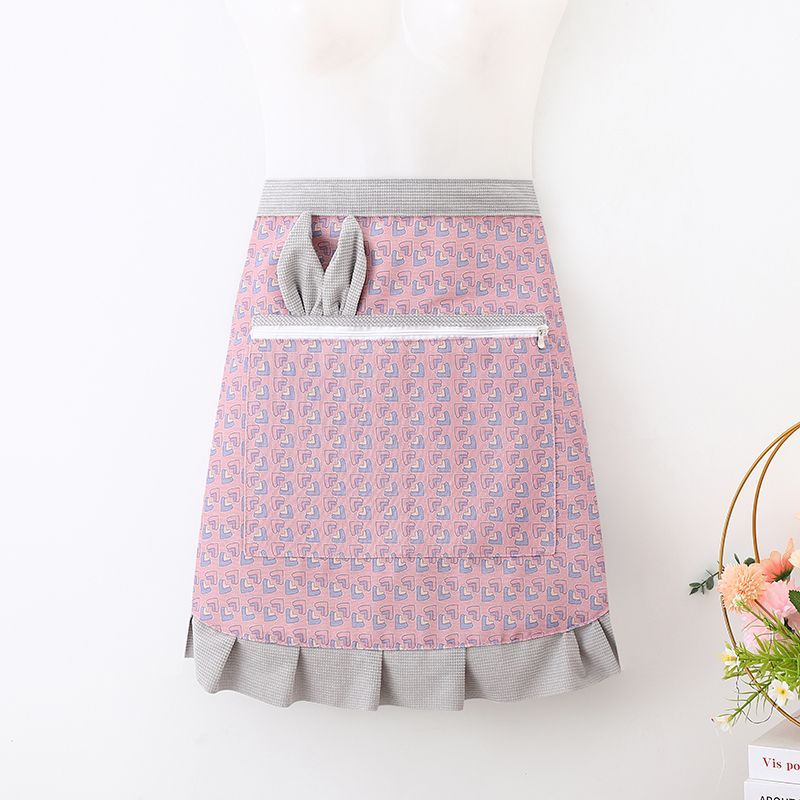 A new stylish canvas half-length apron for kitchen and home cooking, dust-proof, stain-resistant and wear-resistant, specially designed half-length work uniform for the catering industry details Picture