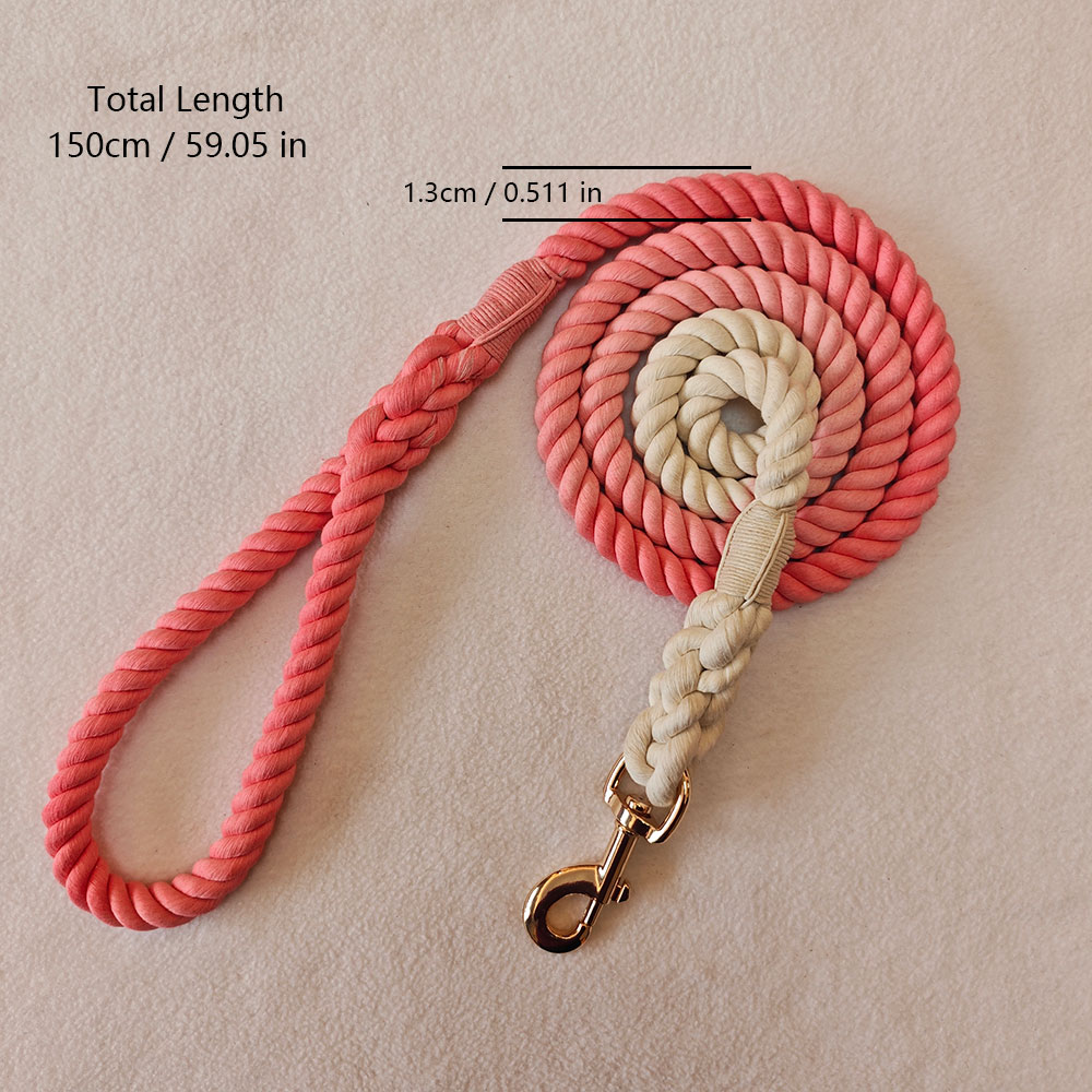 跨境货源厂家现货150*1.3CM三股绳编织牵引带宠物用品狗链狗绳详情图3