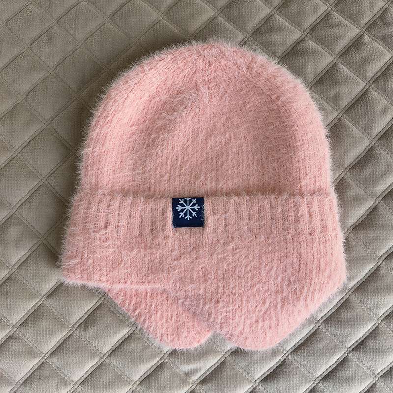Outdoor warm knitted hat, winter woolen ear protection hat, men's and women's autumn and winter hat, elastic thickened windproof hat, cycling hat Item Picture