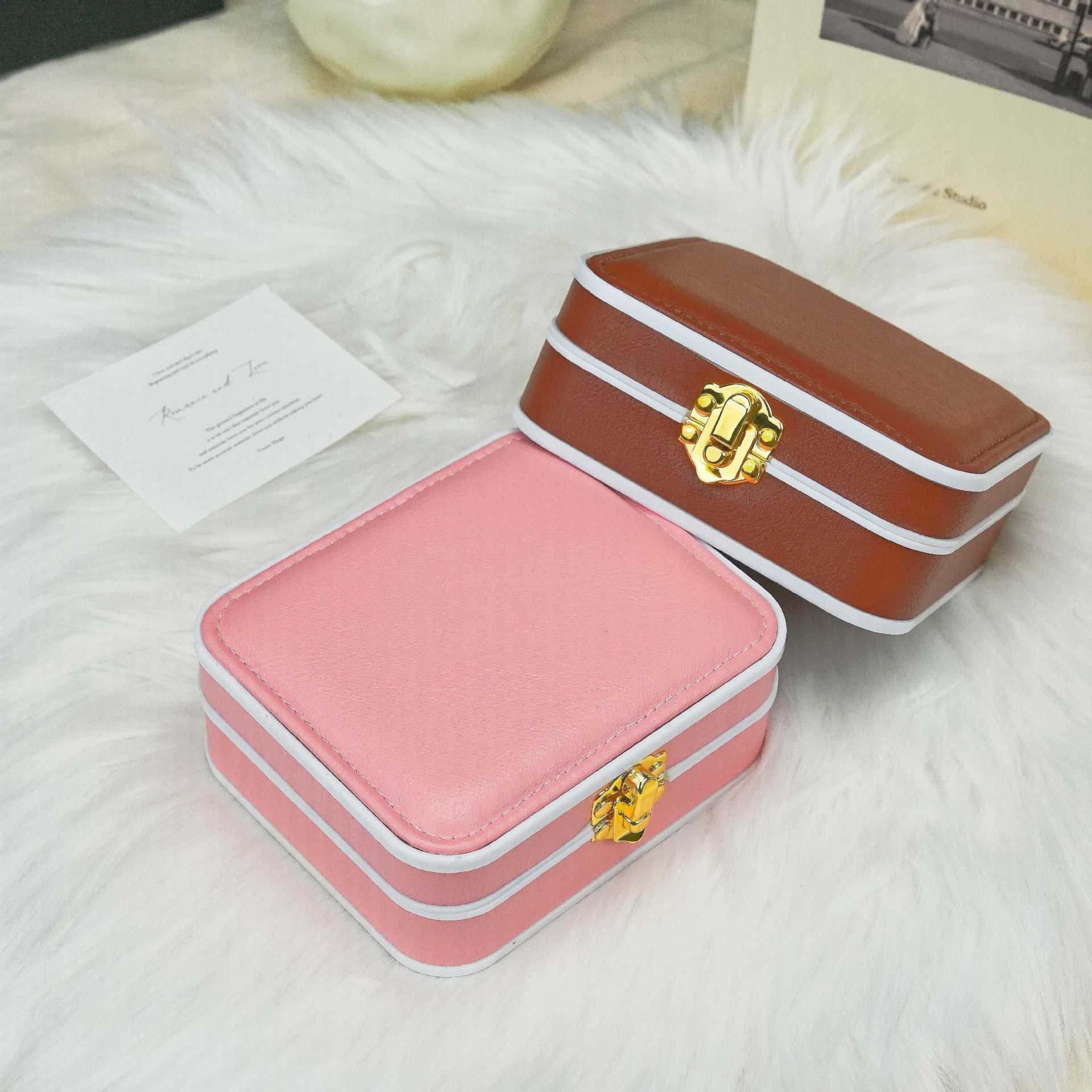 Jewelry box, travel accessories, portable ins storage macaron jewelry box, necklace ring jewelry box details Picture