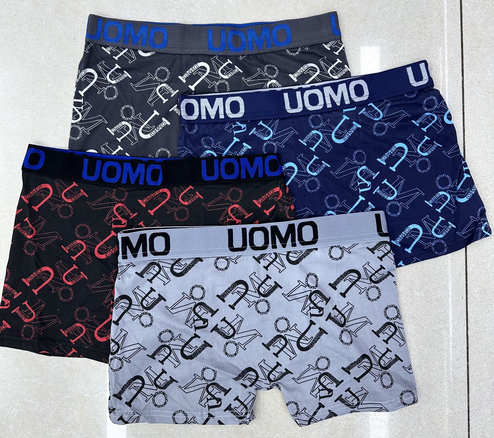 668# Men's underwear for export to Europe, America and Africa in solid color, contrasting color, with printed letter edges on the waist, is comfortable, breathable and won't make you sweat Specification drawing