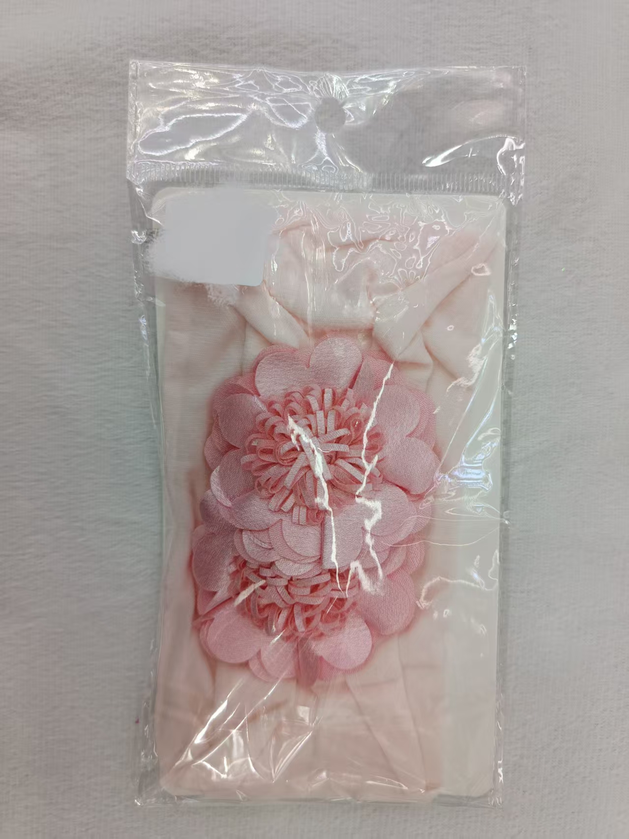 两朵粉色布花发戴