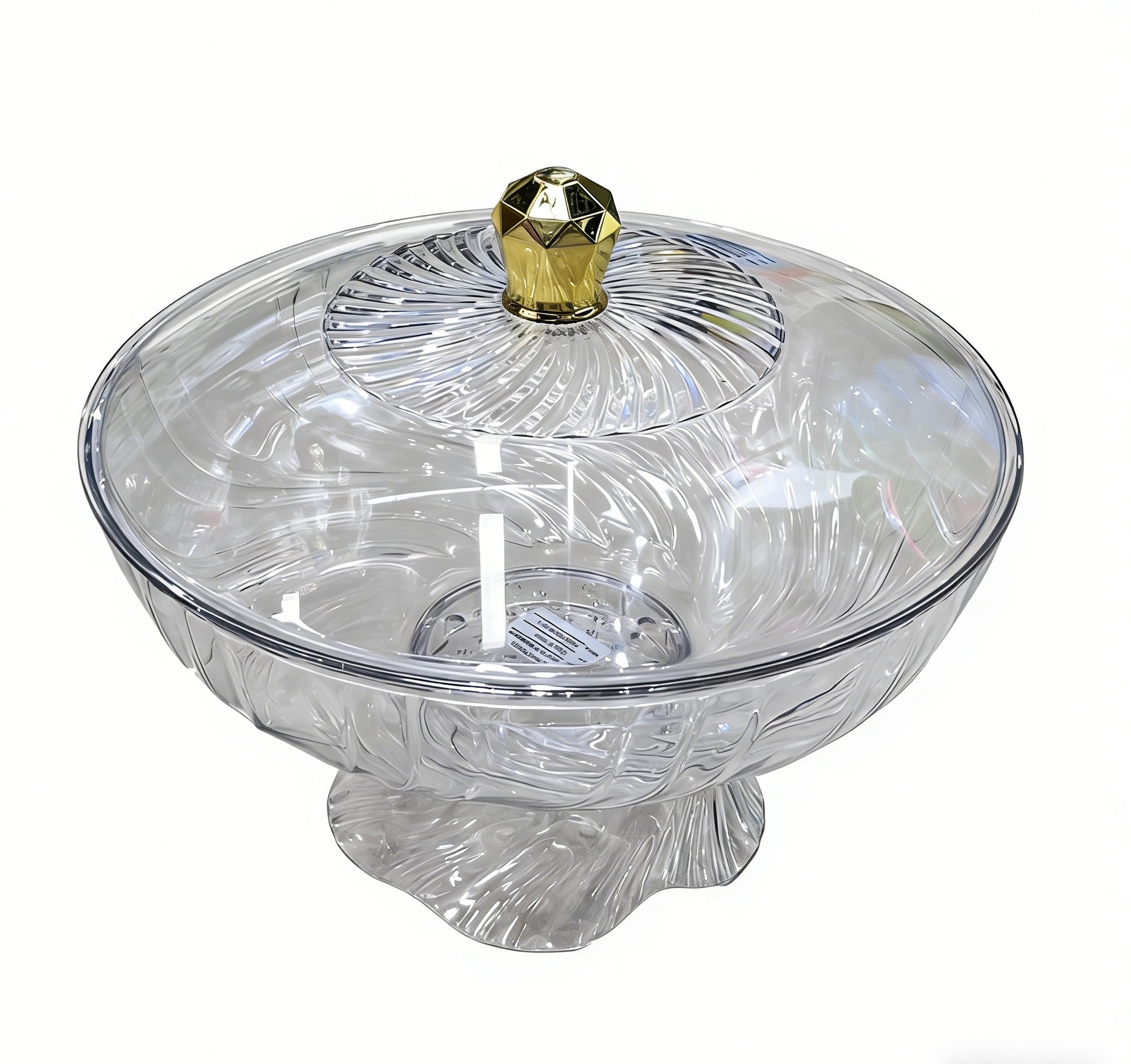 A large-capacity dust-proof transparent fruit plate, a creative fruit and snack plate for home living room, a light luxury and high-end decorative item Item Picture