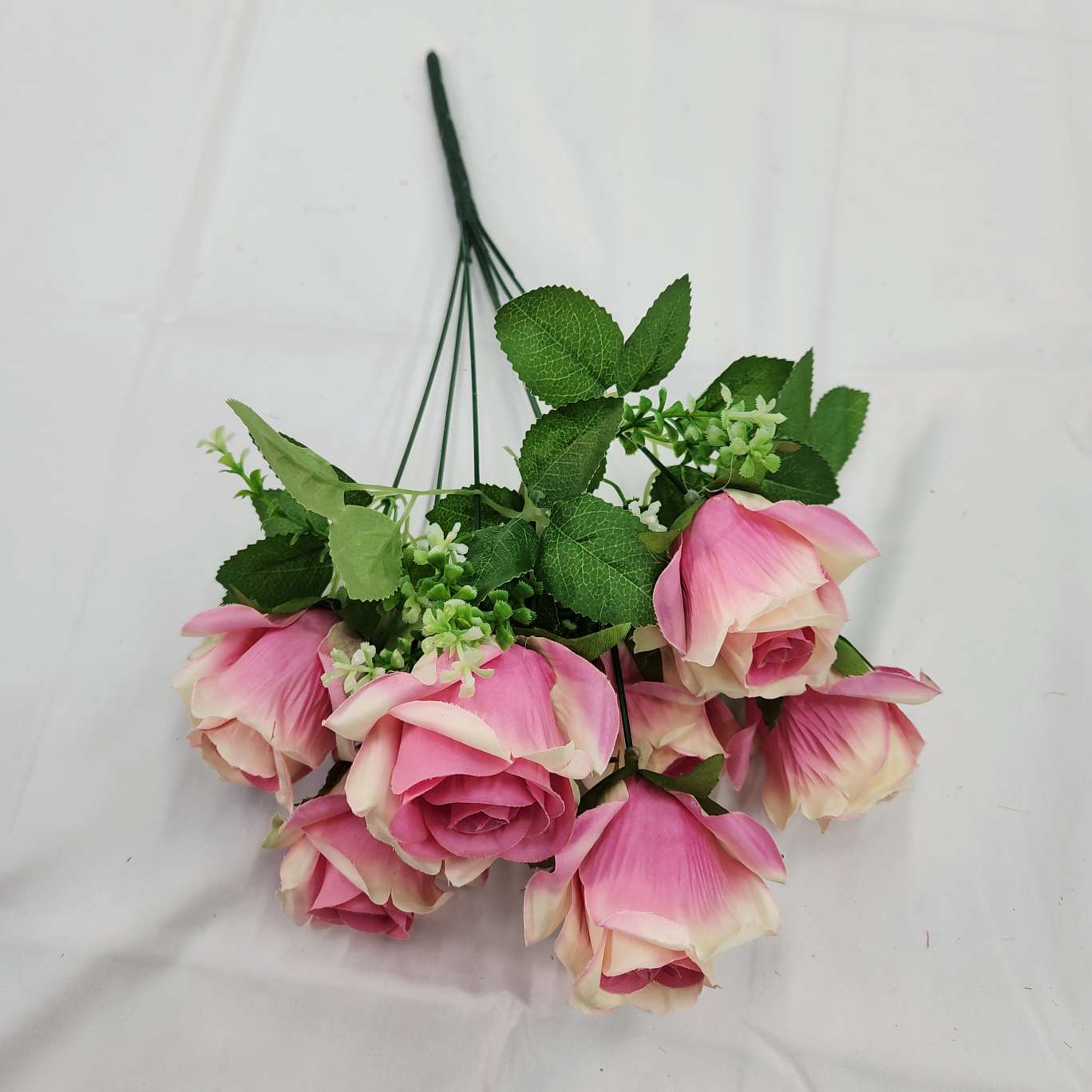 7-head cross rose, office simulation rose, cultural gardening, crocheted bouquet, knitted bouquet, simulation flower DIY detail image 5