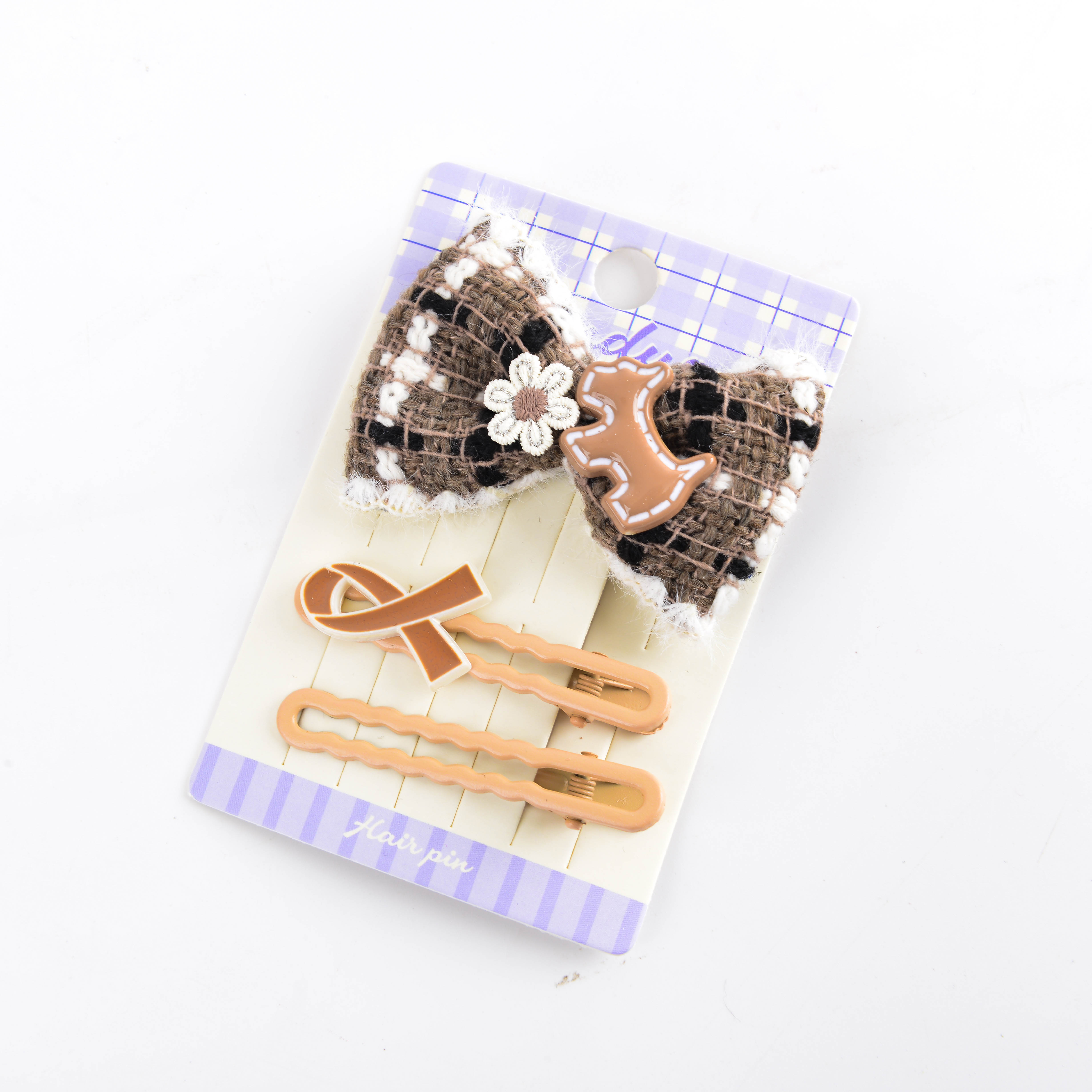 Xiaoxiangfeng bow hair clip, women's autumn and winter hair clip, plush clip, retro style hair accessory Item Picture