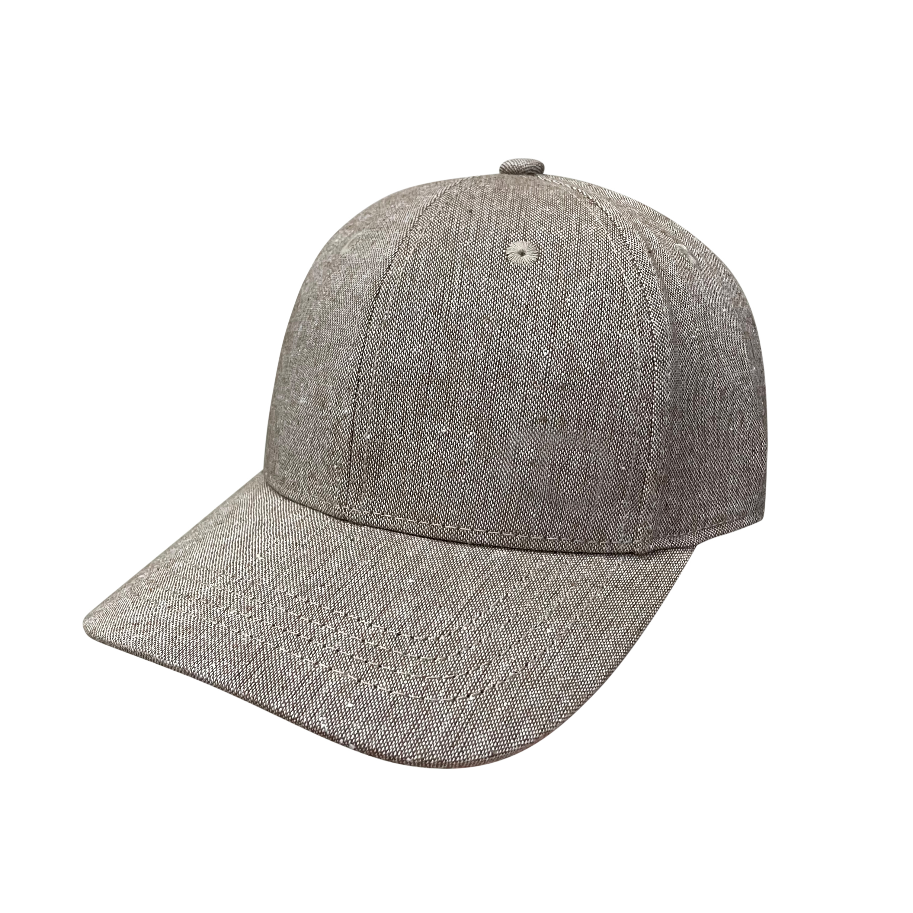 Spring and summer new smooth cotton and linen baseball cap, retro and versatile, trendy slightly curved brim baseball cap, high-quality men's outdoor sunshade, fashionable hat with dot pattern details Picture