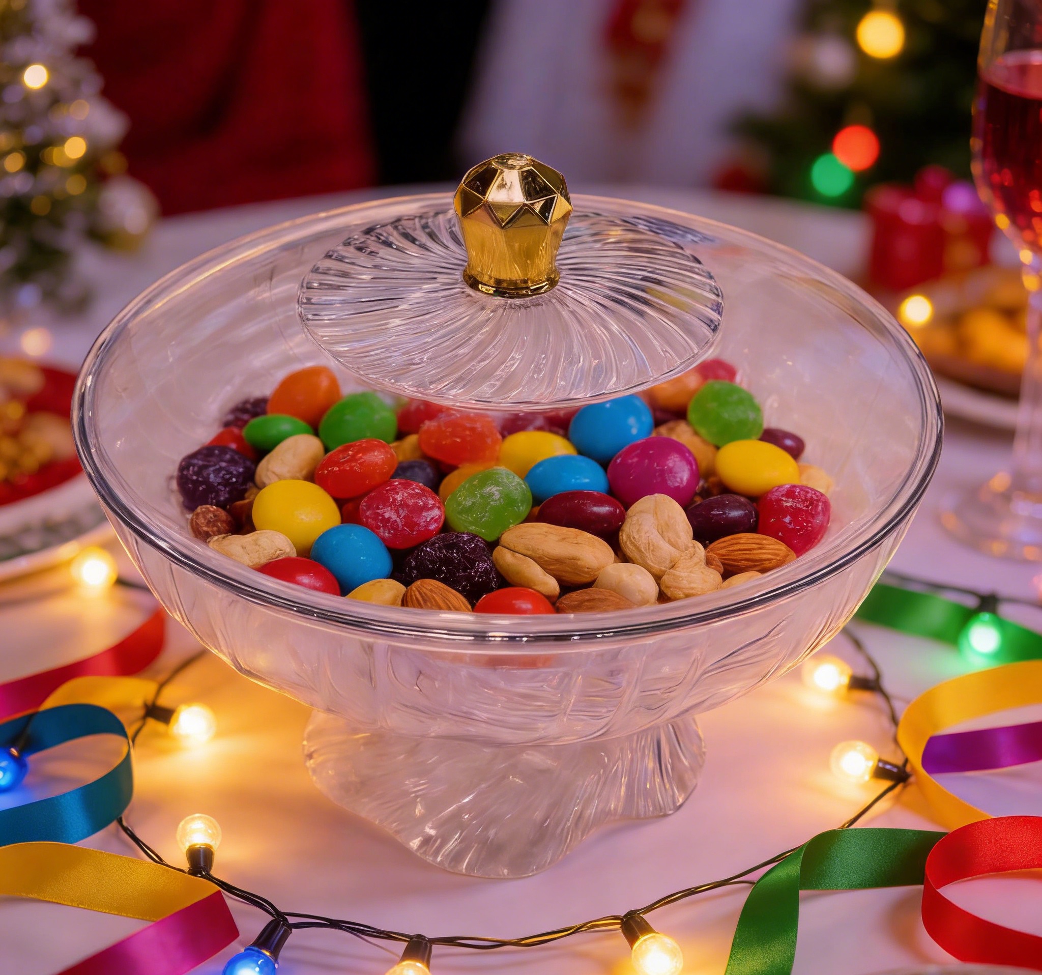 A large-capacity dust-proof transparent fruit plate, a creative fruit and snack plate for home living room, a light luxury and high-end decorative item Application Scenario
