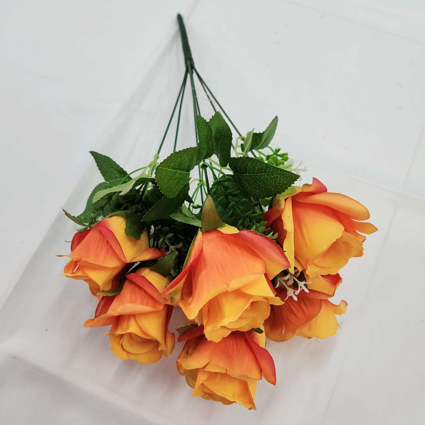 7-head cross rose, office simulation rose, cultural gardening, crocheted bouquet, knitted bouquet, simulation flower DIY detail image 2