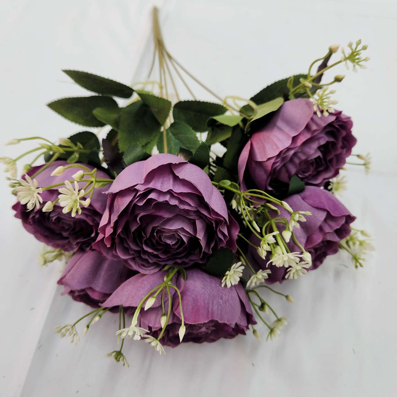 7-bud rose office simulation rose cultural gardening crocheted bouquet simulation flower detail image 3