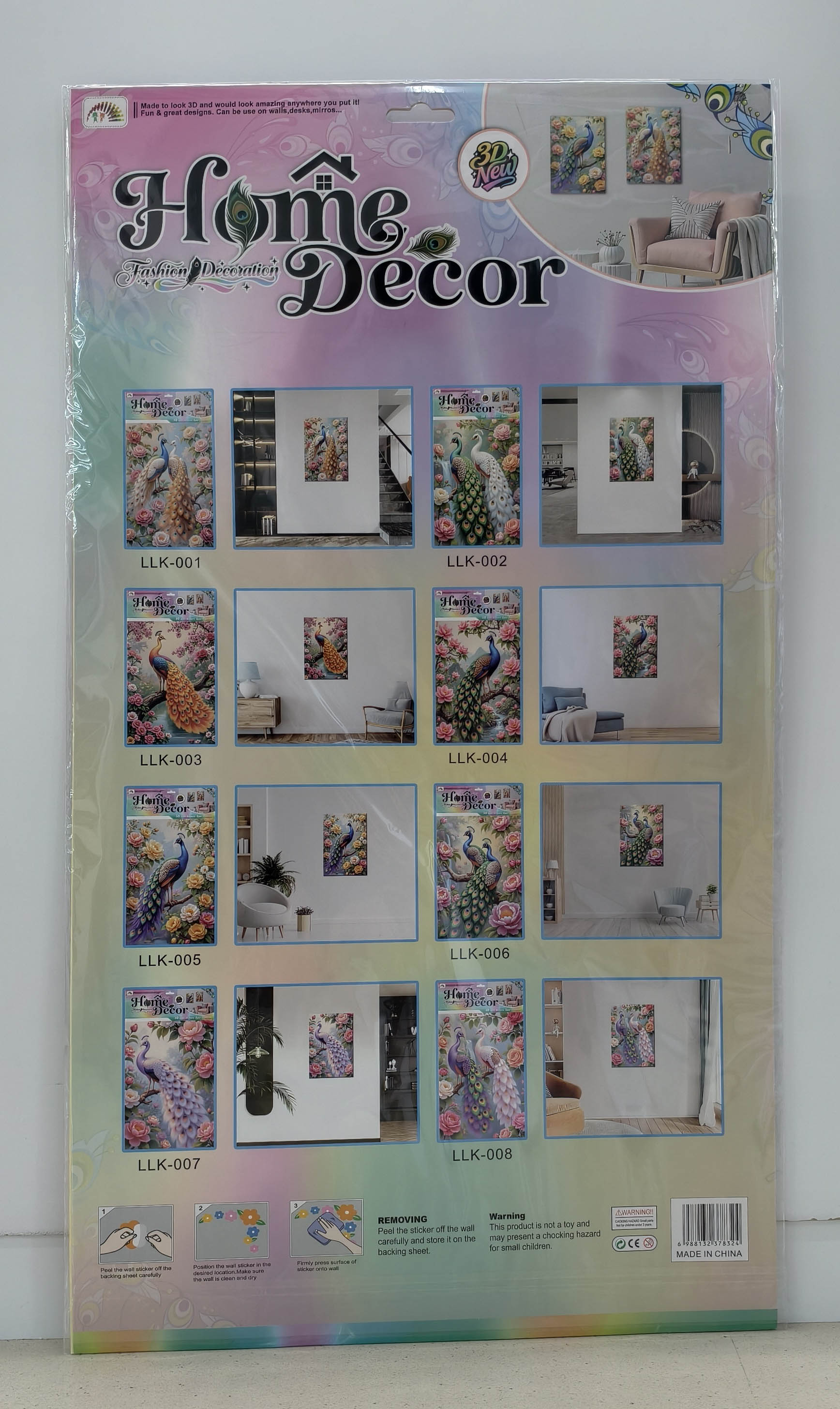 LLK peacock photo frames are pasted layer by layer Item Picture