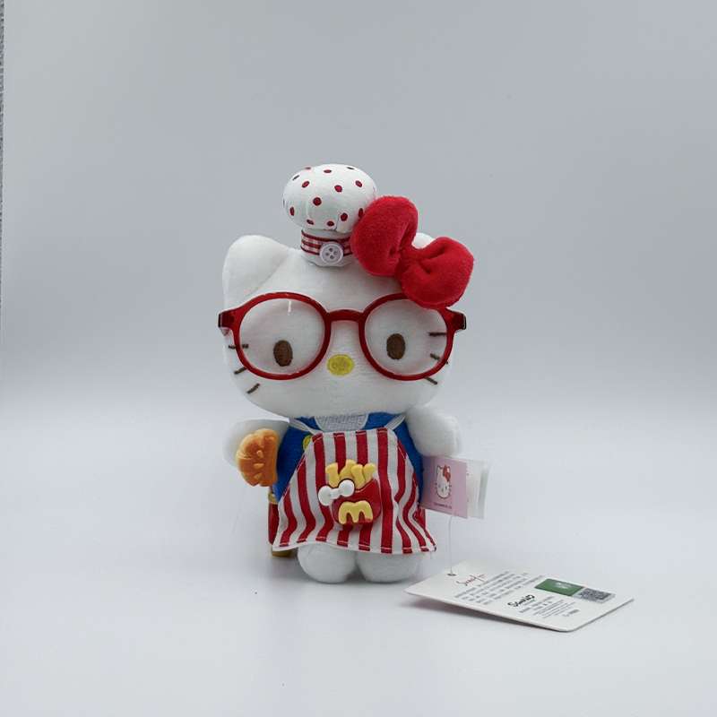 【 Authentic 】HelloKitty Keychain Bag Pendant, KT Cat Chef's Uniform plush toy, small schoolbag pendant for girls