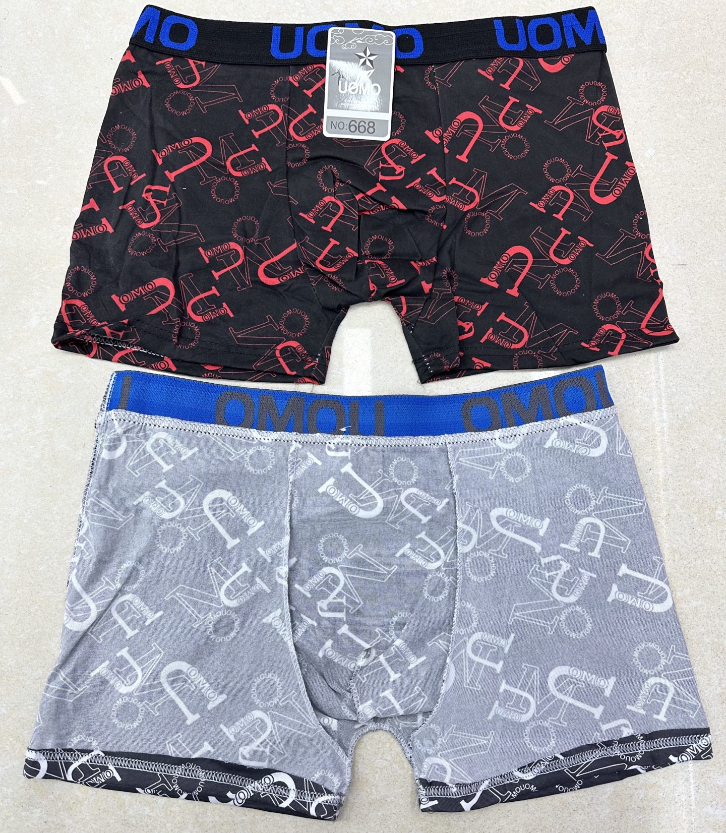 668# Men's underwear for export to Europe, America and Africa in solid color, contrasting color, with printed letter edges on the waist, is comfortable, breathable and won't make you sweat details Picture