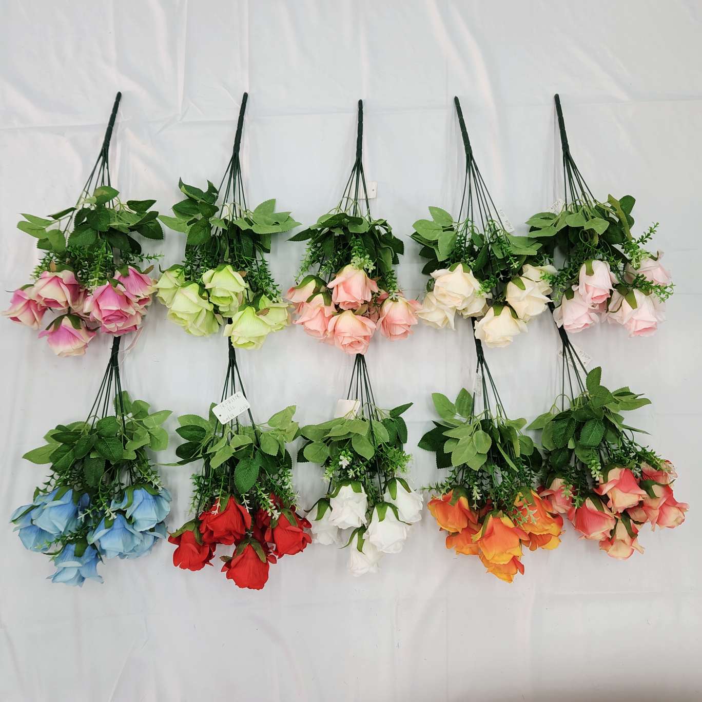 7-head cross rose, office simulation rose, cultural gardening, crocheted bouquet, knitted bouquet, simulation flower DIY