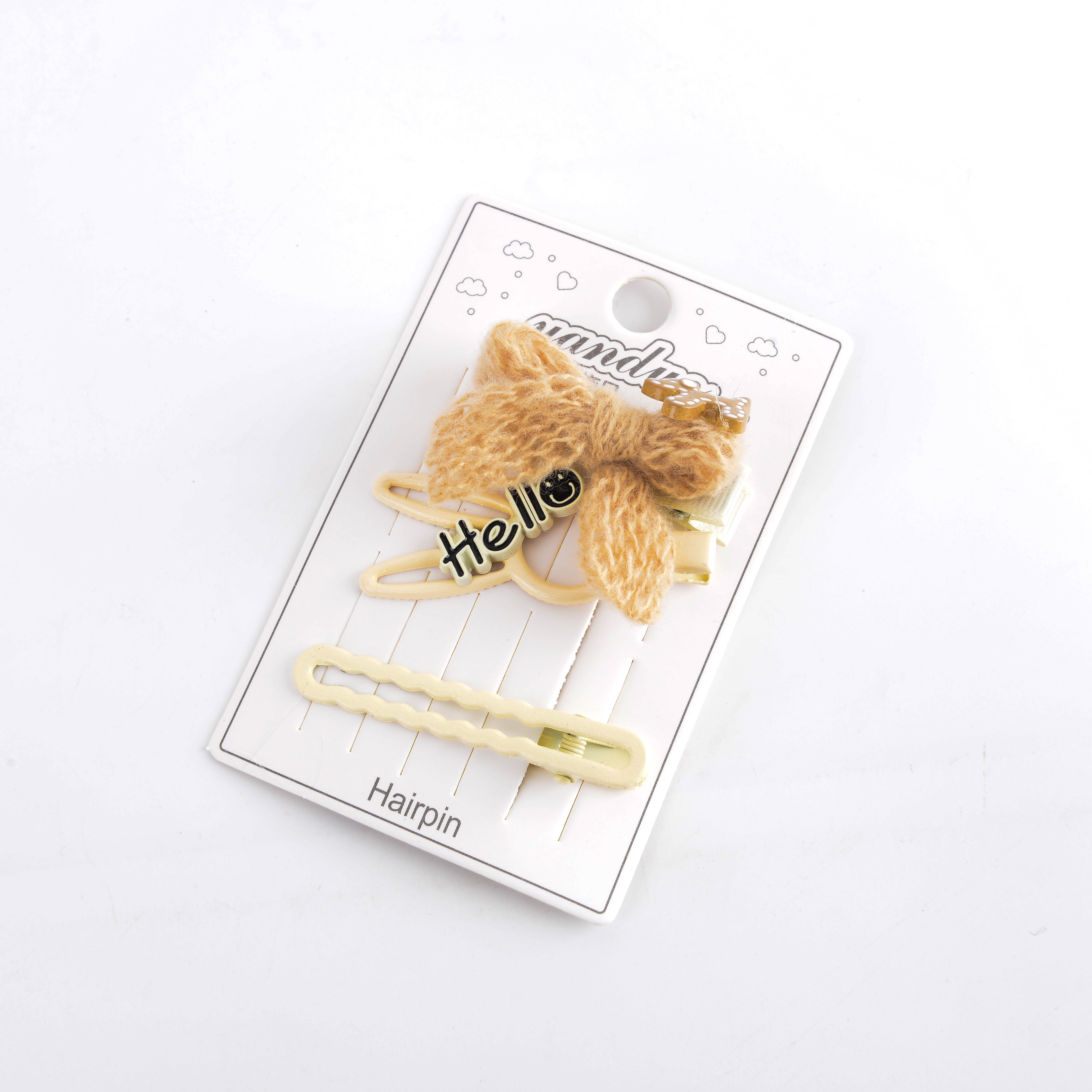 New sweet woolen bow BB hair clips for autumn and winter, versatile and simple side clips for short hair Item Picture