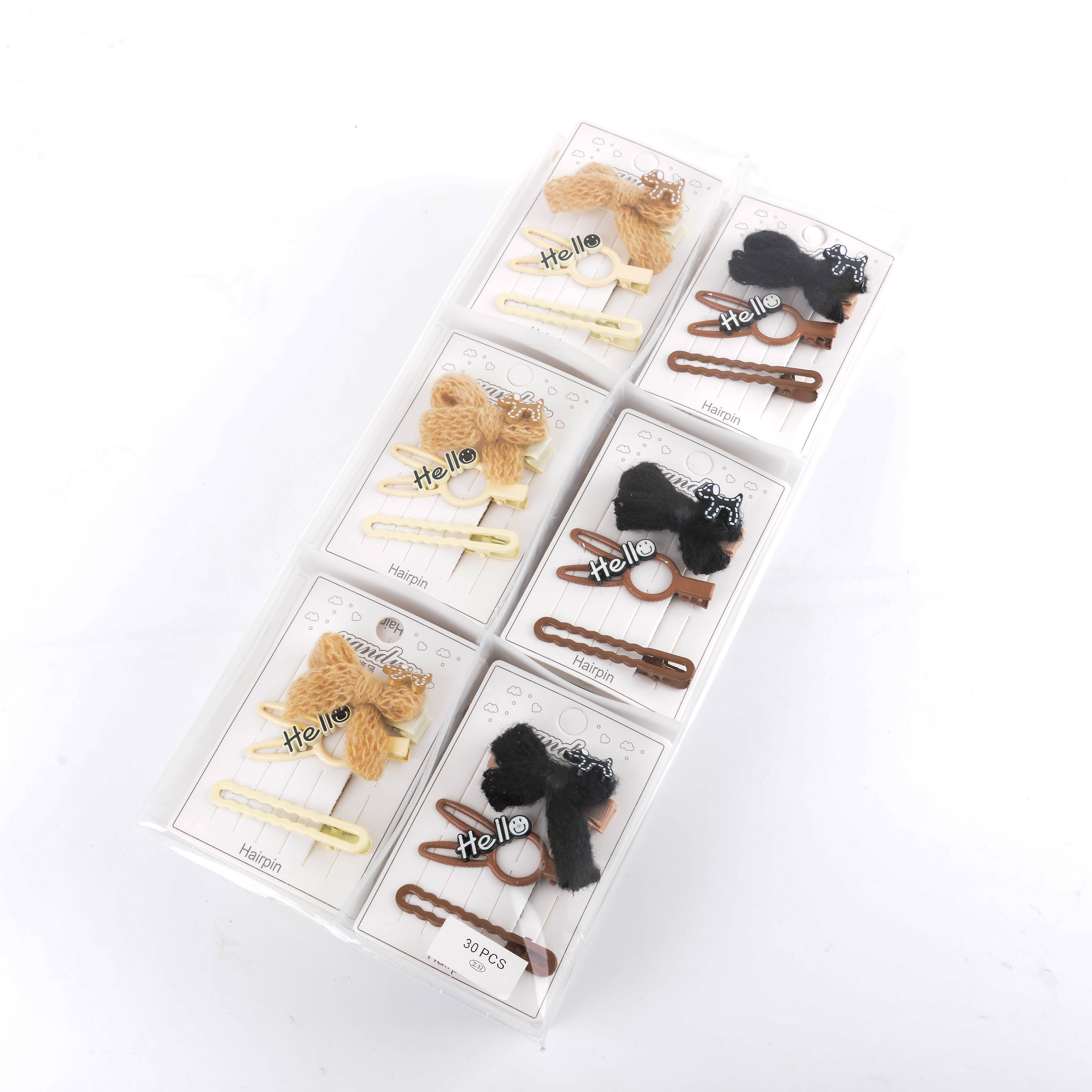 New sweet woolen bow BB hair clips for autumn and winter, versatile and simple side clips for short hair Specification image