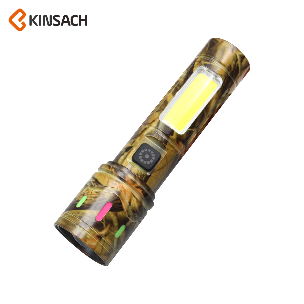 KINSACH星之源多功能铝合金白激光伸缩聚焦 手电筒