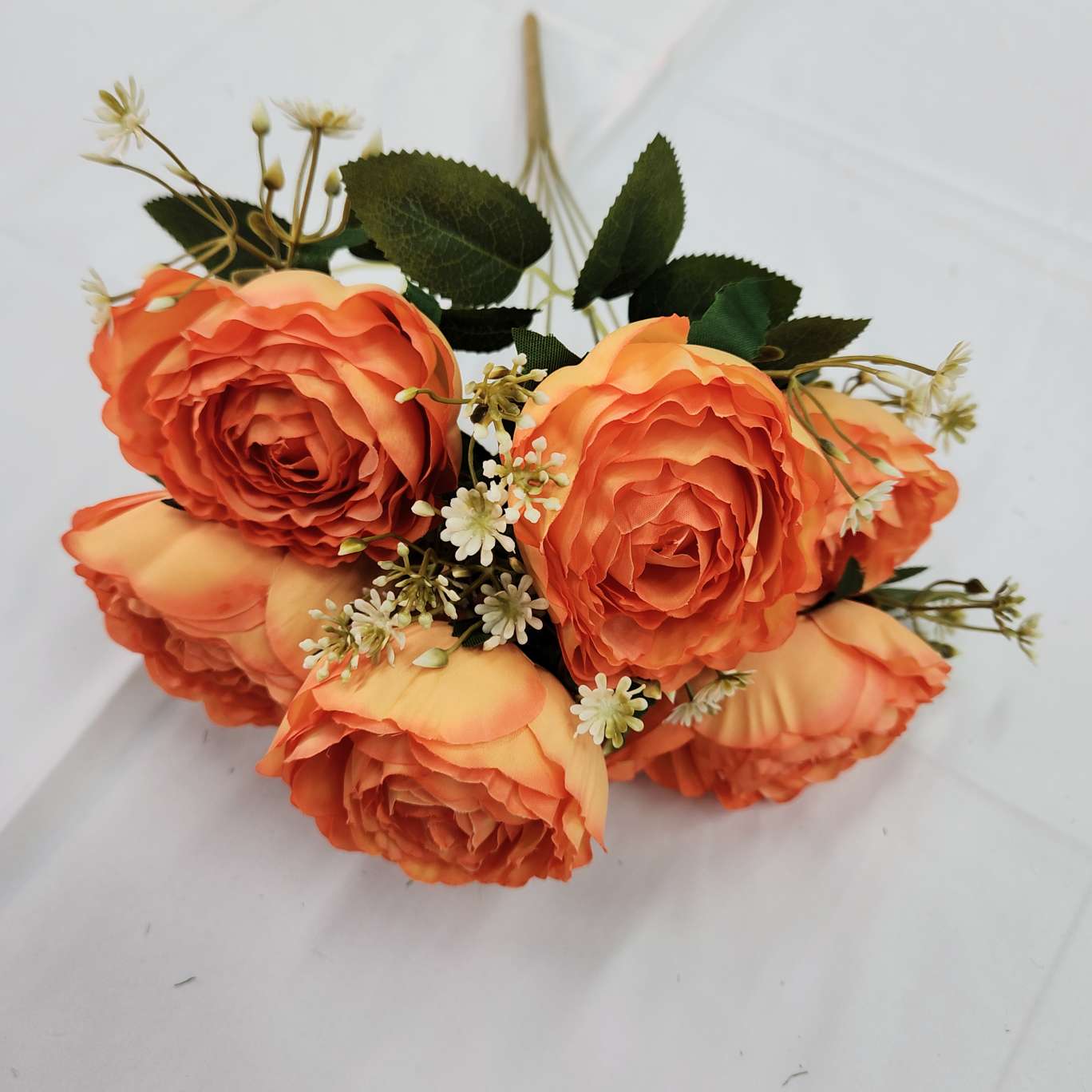7-bud rose office simulation rose cultural gardening crocheted bouquet simulation flower detail image 2