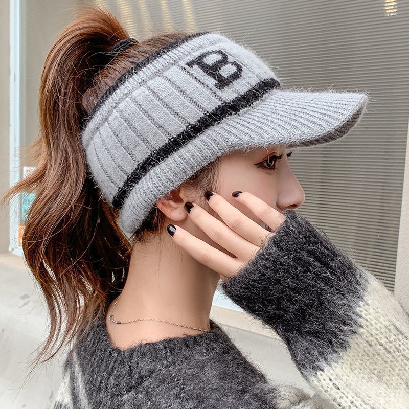 New winter woolen cap with fleece and high appearance level, Japanese-style autumn and winter knitted cap, versatile, hollow top baseball cap for warmth Application Scenario