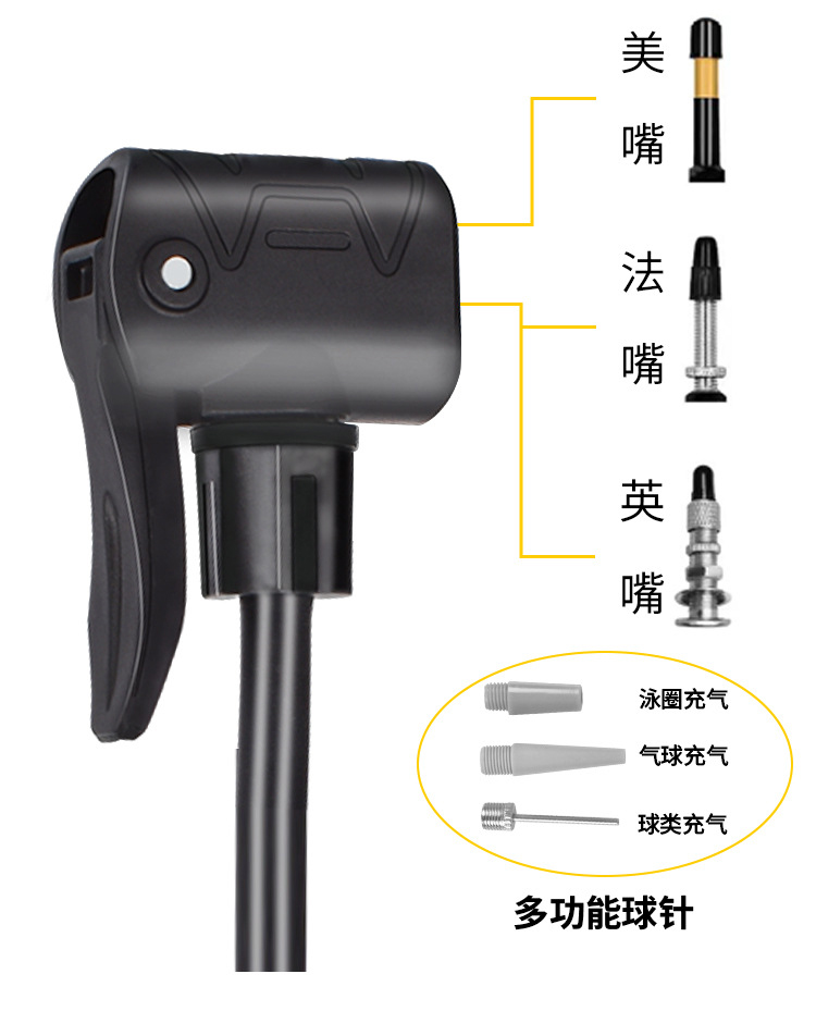 BM-7038B落地气筒自行车打气筒汽车单车气筒便携落地气筒带气压表落地气筒篮球玩具充气泵详情9