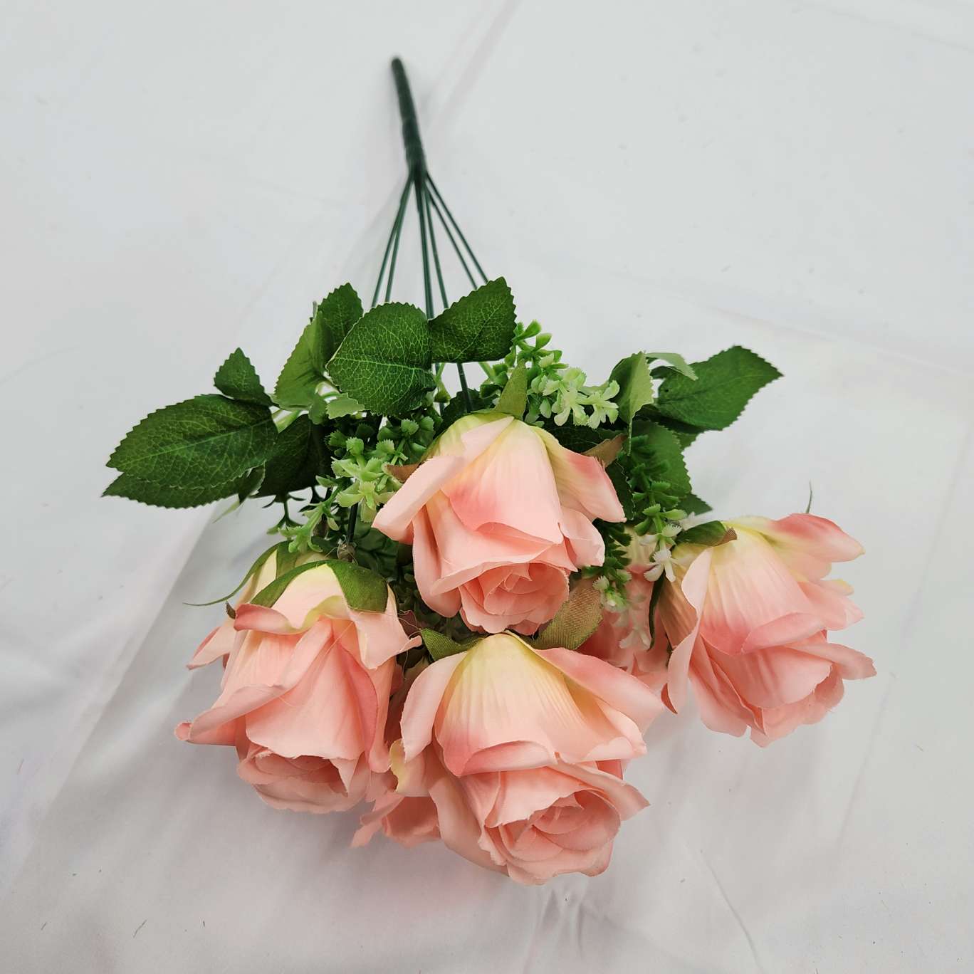 7-head cross rose, office simulation rose, cultural gardening, crocheted bouquet, knitted bouquet, simulation flower DIY detail image 3