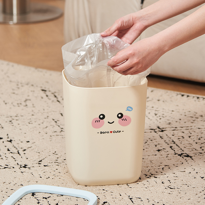 J06-9012 Cartoon desktop trash can, creative home use, cute small size, high appearance level, bathroom wastebasket, office pressure ring storage details Picture