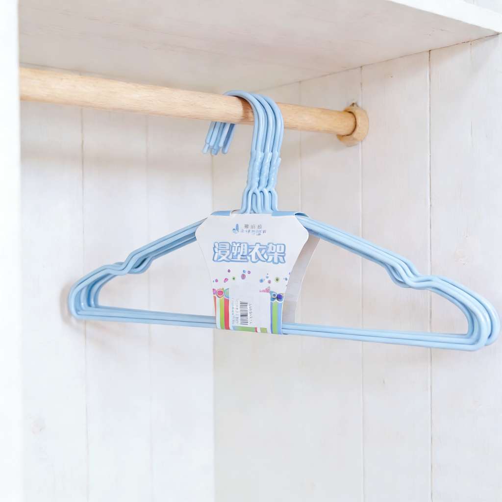 869-43cm grooved clothes hanger, clothes rack support, clothes hanging, women's clothing dipped plastic hanger, anti-slip household, traceless thickened, adult style hanger wholesale details Picture