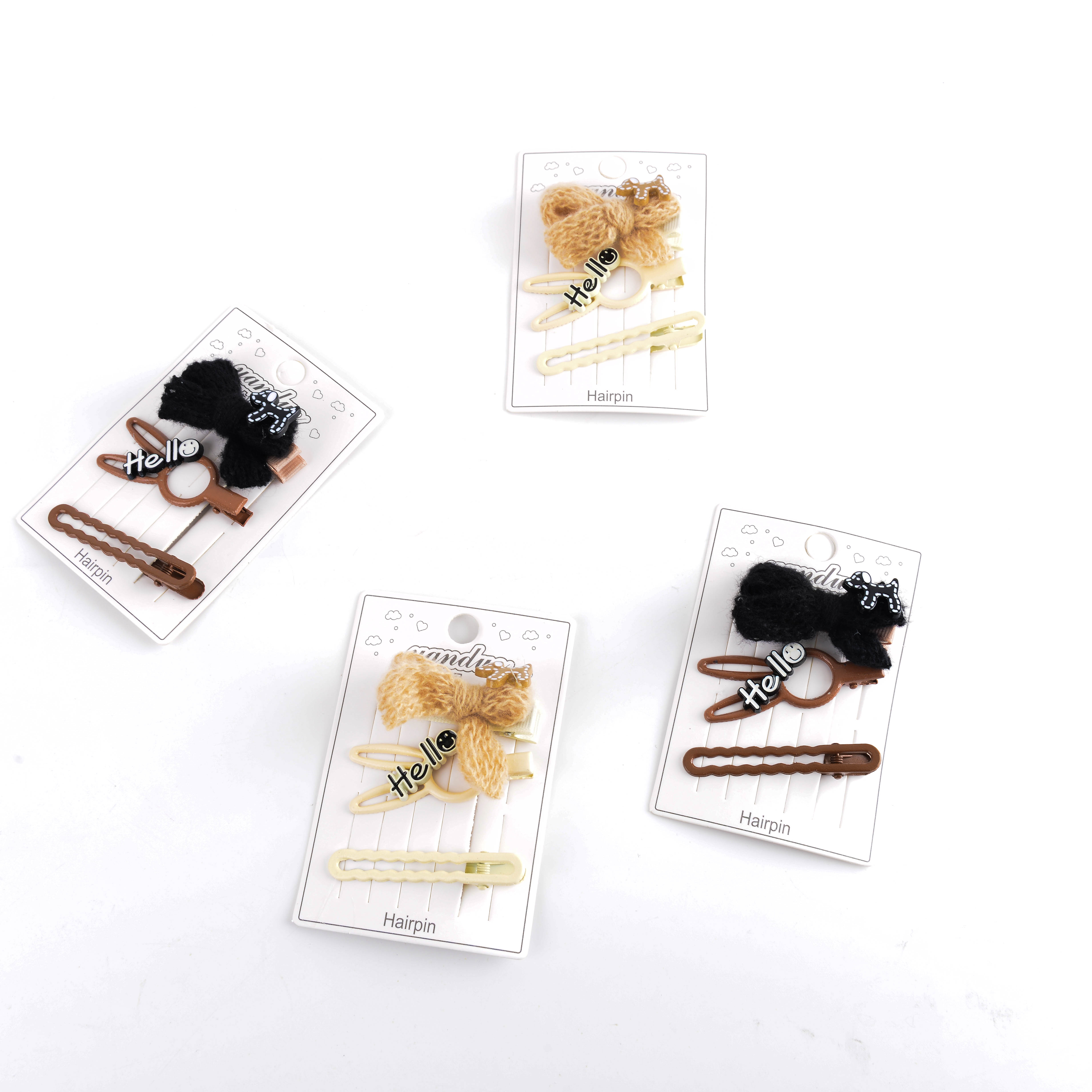 秋冬新款甜美毛线蝴蝶结BB夹发夹发卡气质百搭简约碎发侧边夹