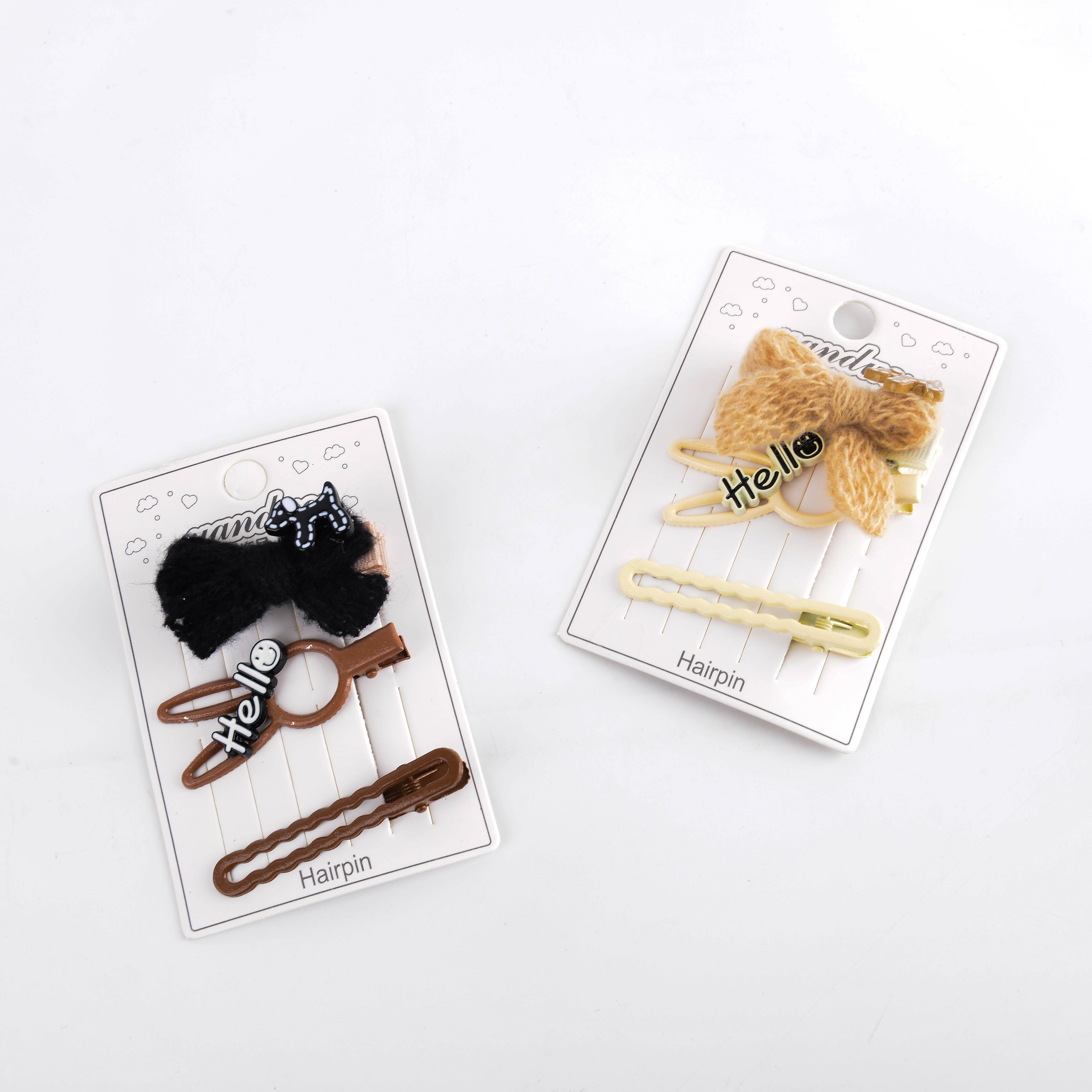 New sweet woolen bow BB hair clips for autumn and winter, versatile and simple side clips for short hair details Picture