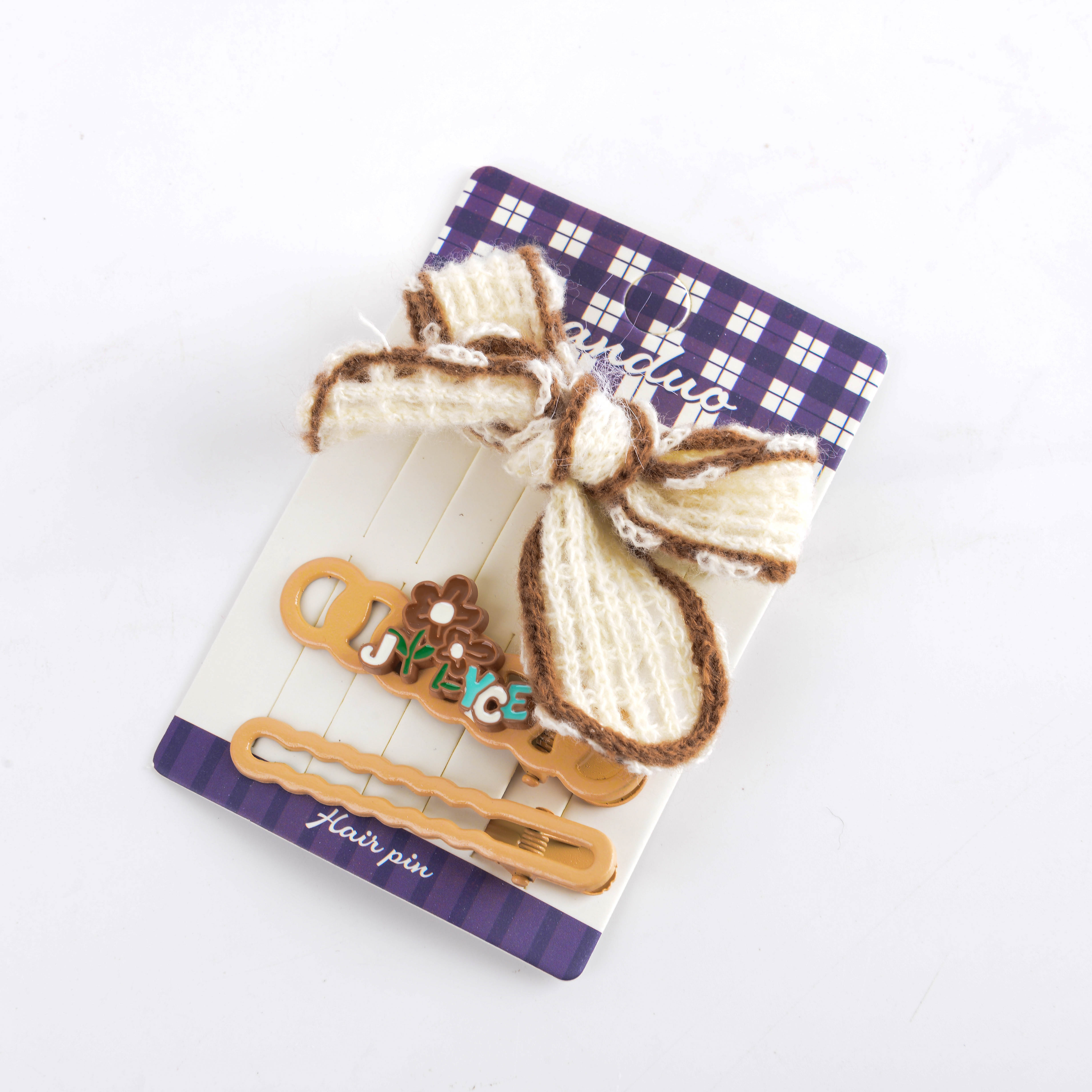 New children's hair accessories for cross-border trade to Europe and America: pure cotton bow hair bands and elastic nylon hair clips Specification image